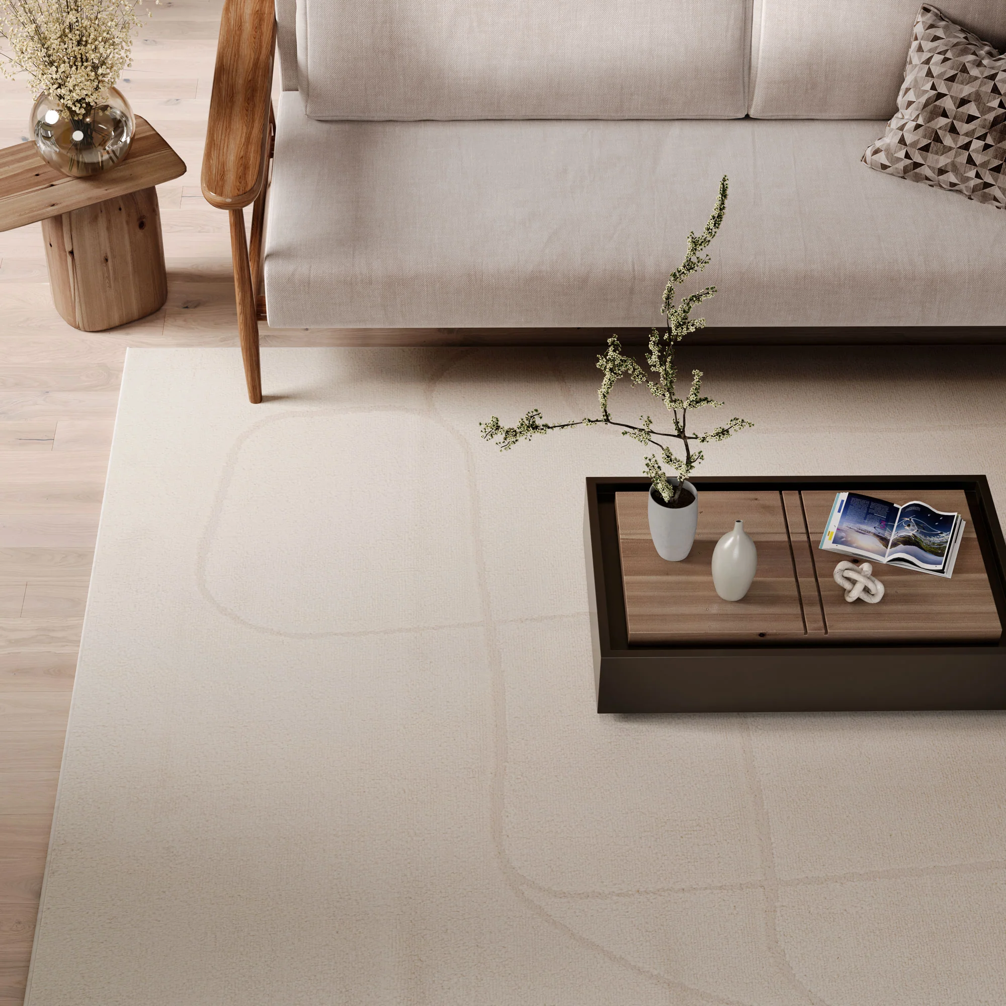 Soft Cream Scribble Rug - Zola - Image 2