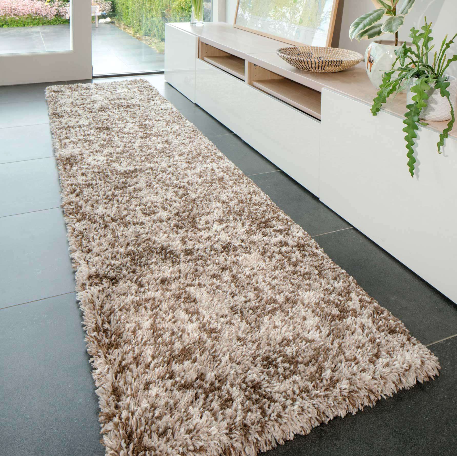 Soft Mottled Brown Shaggy Area Rug - Image 9
