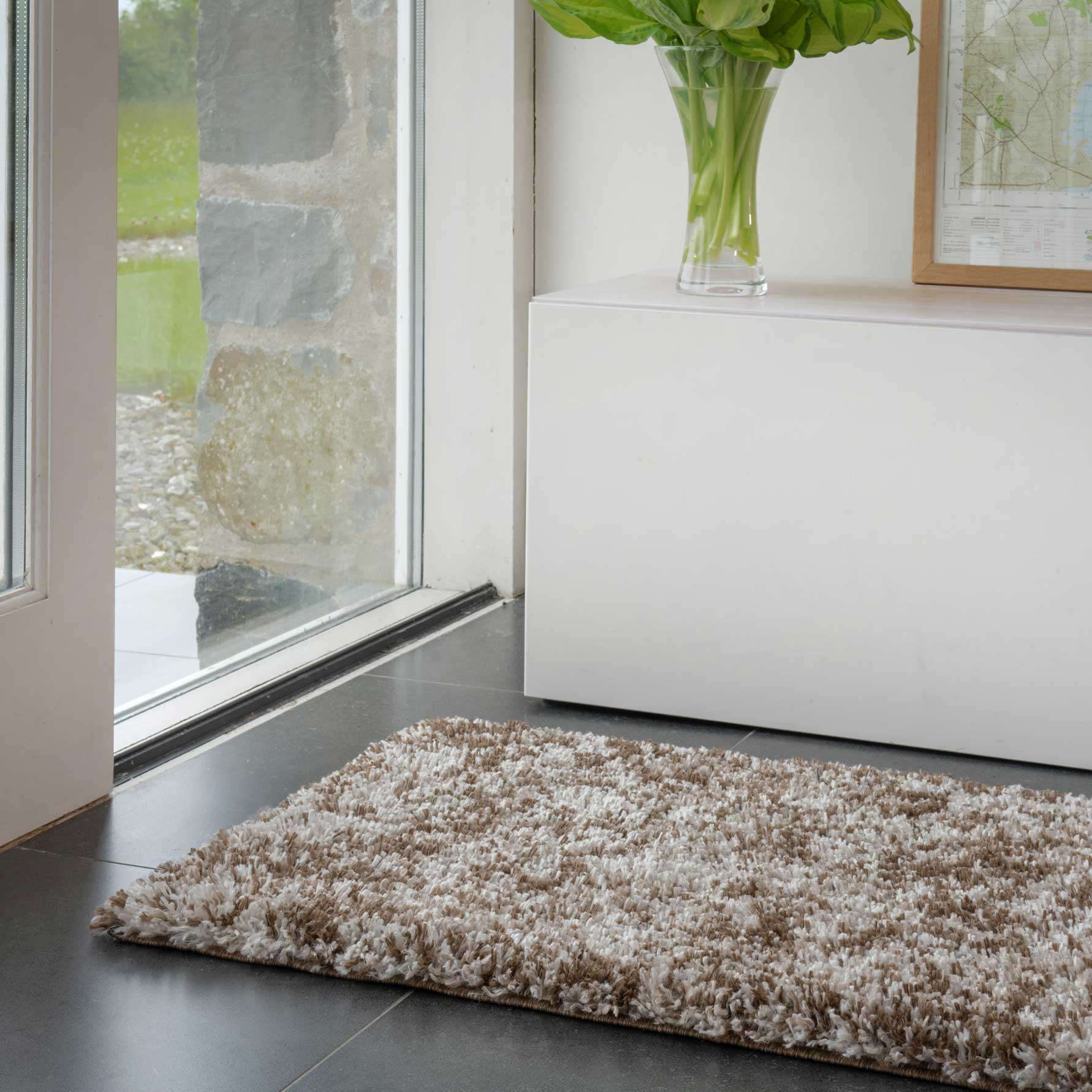 Soft Mottled Brown Shaggy Hall Rug - Image 6