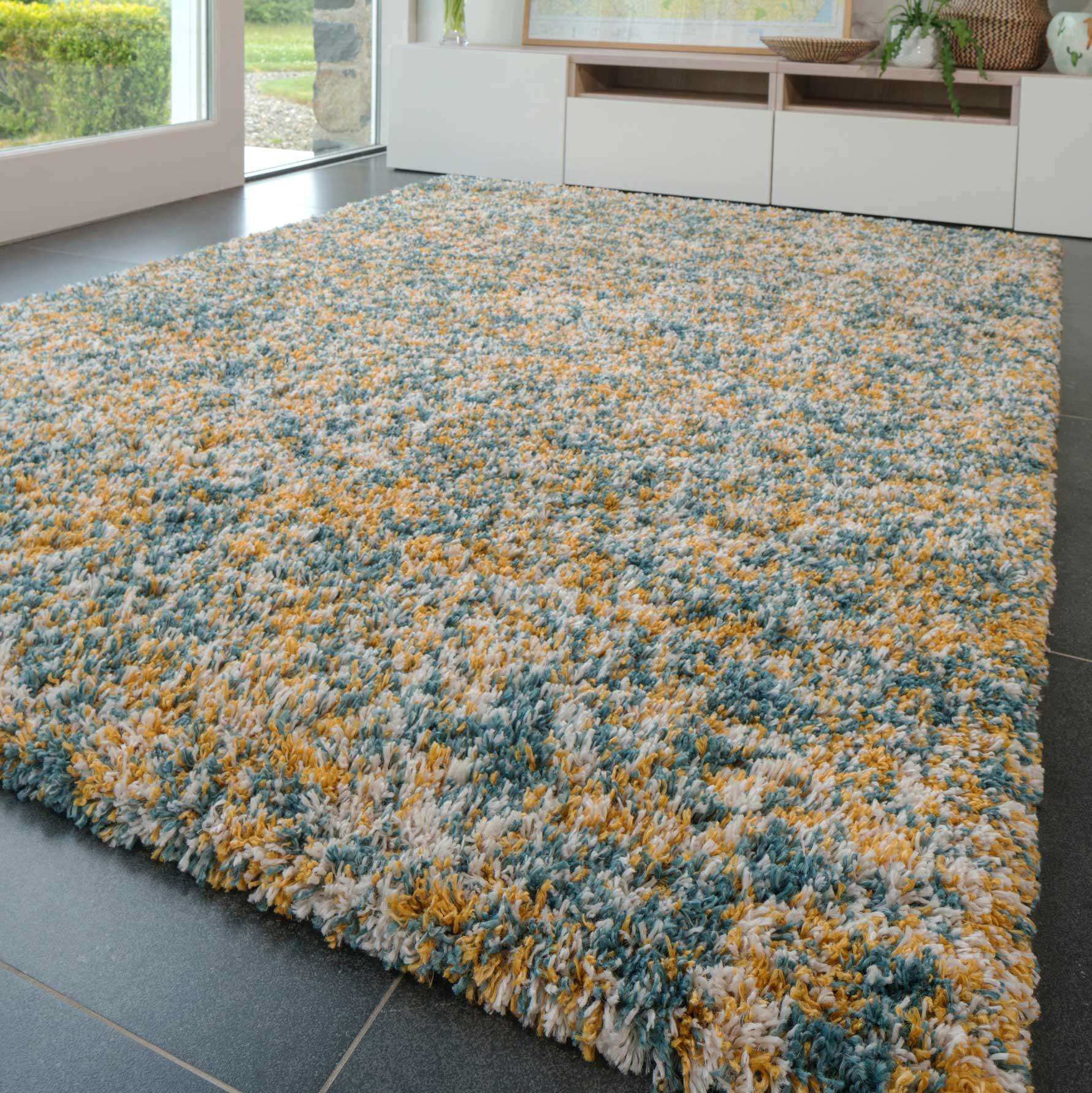 Soft Mottled Multicolour Shaggy Area Rug - Image 4
