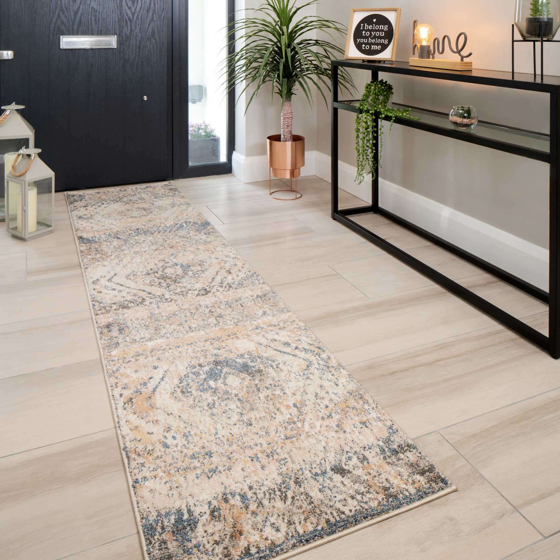 Soft Multicolour Concentric Diamond Area Rug - Erin - Image 3