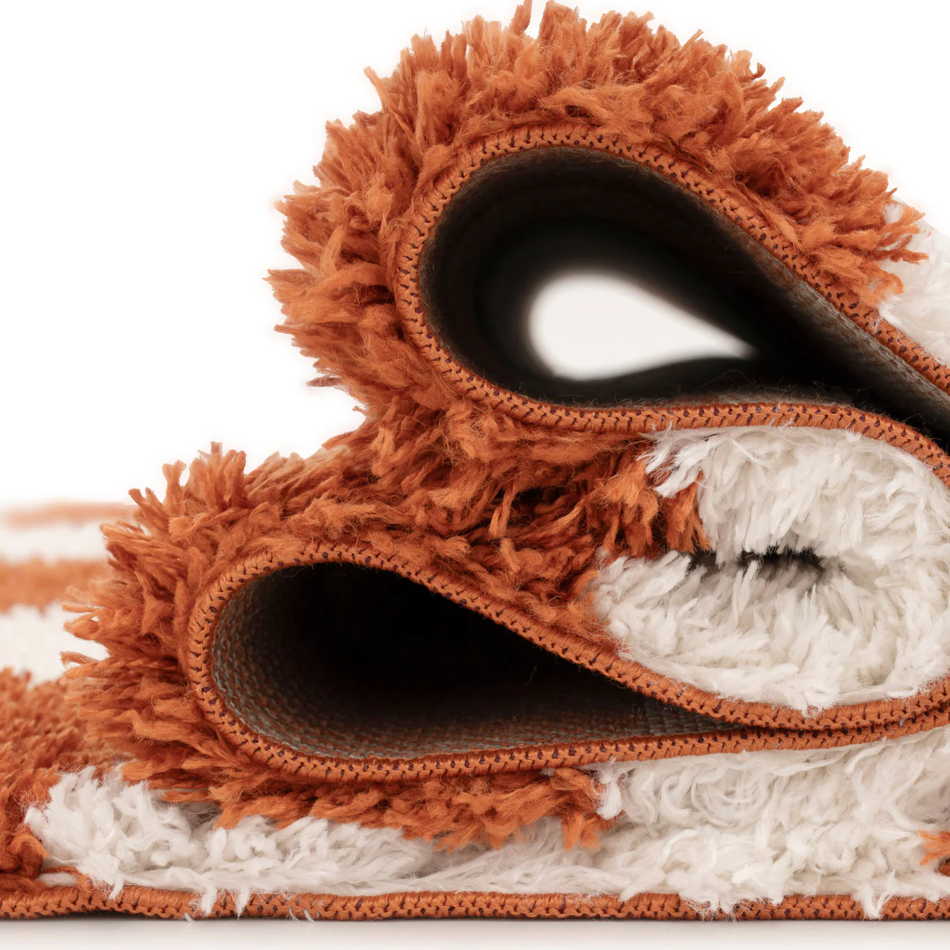 Soft Rust Checkerboard Shaggy Runner - Gigi - Image 2