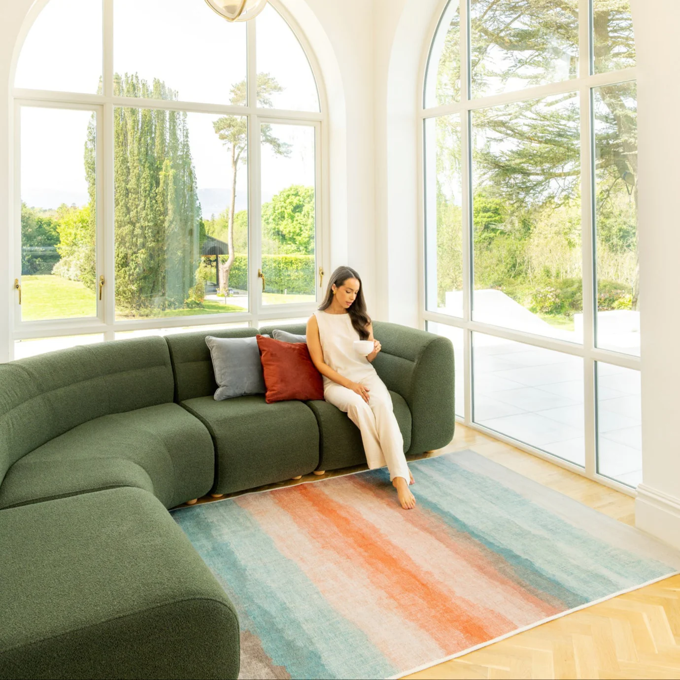 Soft Washable Multicolour Abstract Rug - Solene - Image 5