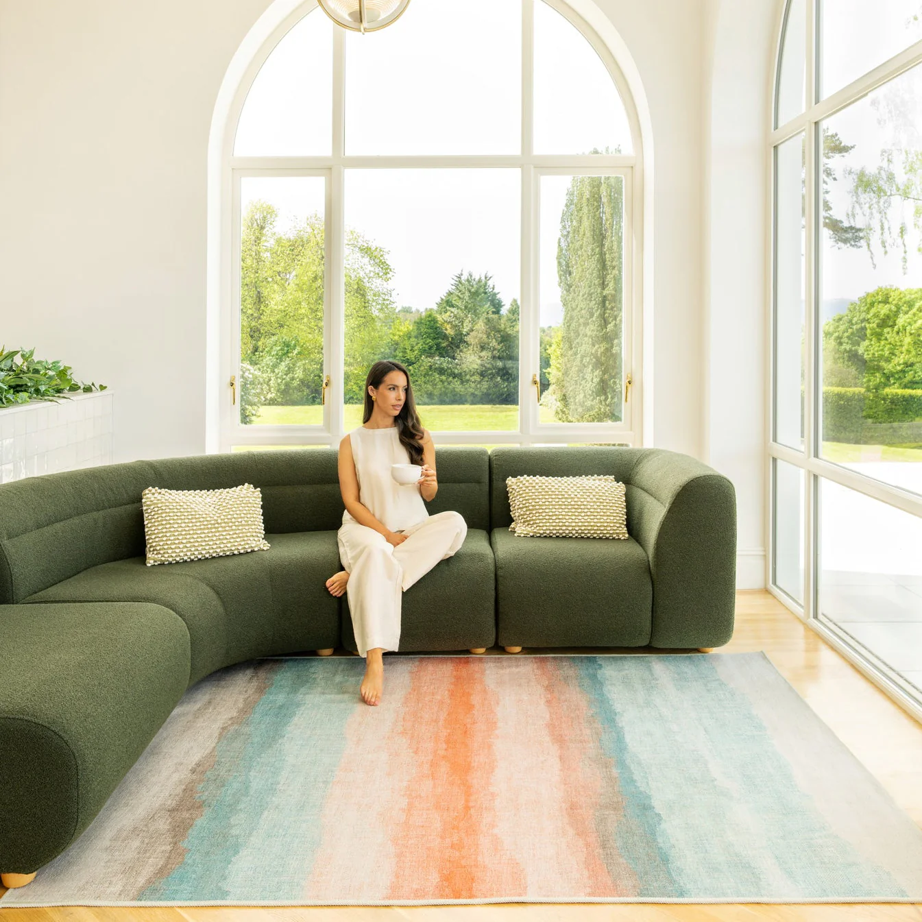 Soft Washable Multicolour Abstract Rug - Solene - Image 6