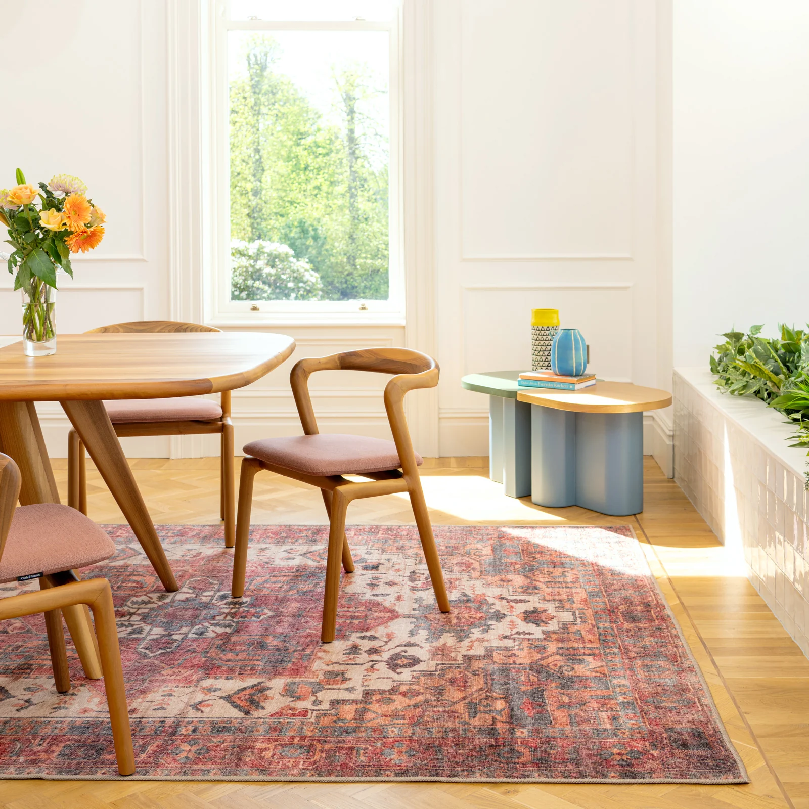 Soft Washable Red Antique Rug - Eliza - Image 4