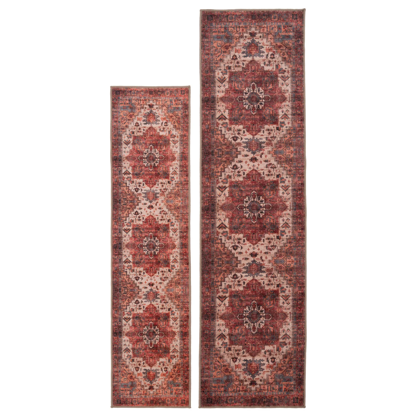 Soft Washable Red Antique Runner - Eliza - Image 9