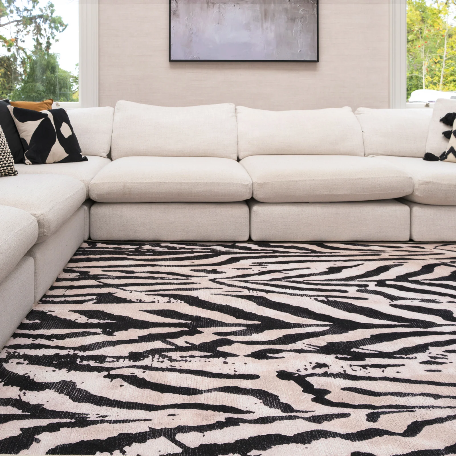 Soft Washable Black Zebra Print Rug - Ida - Image 4