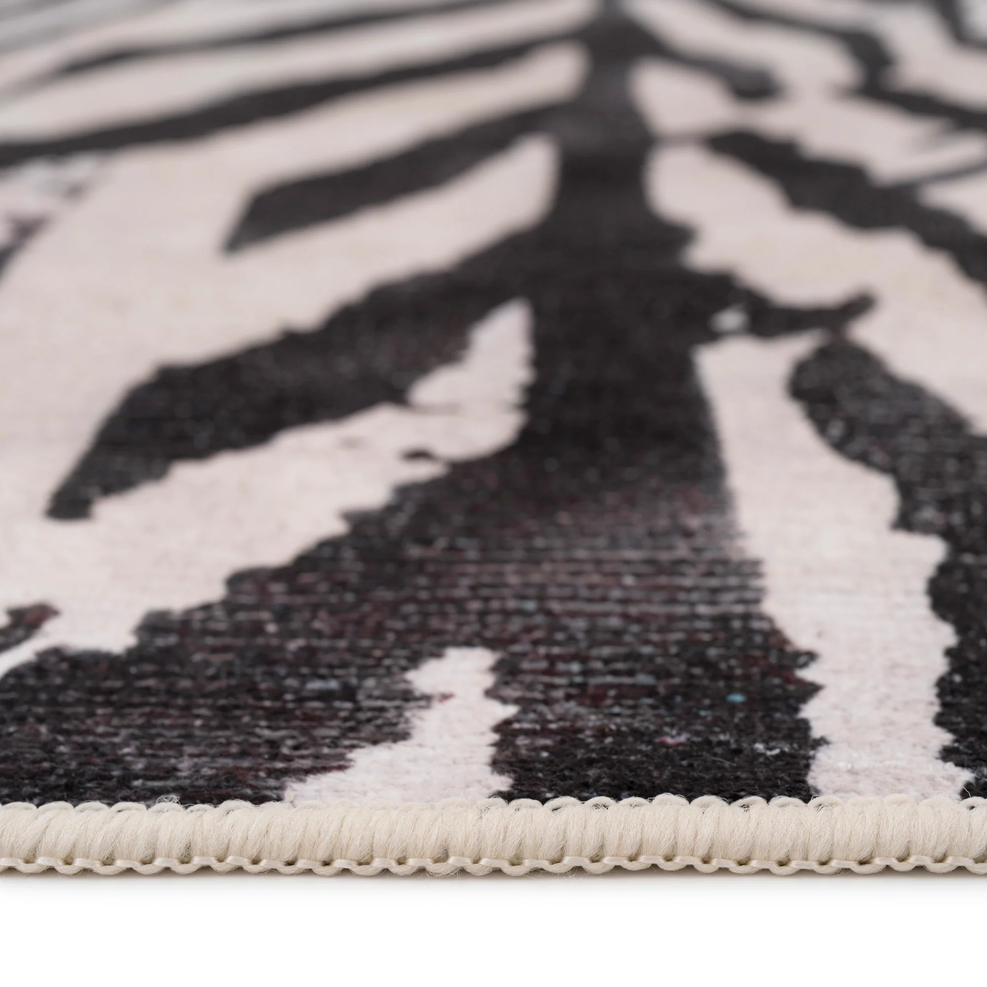 Soft Washable Black Zebra Print Runner - Ida - Image 4