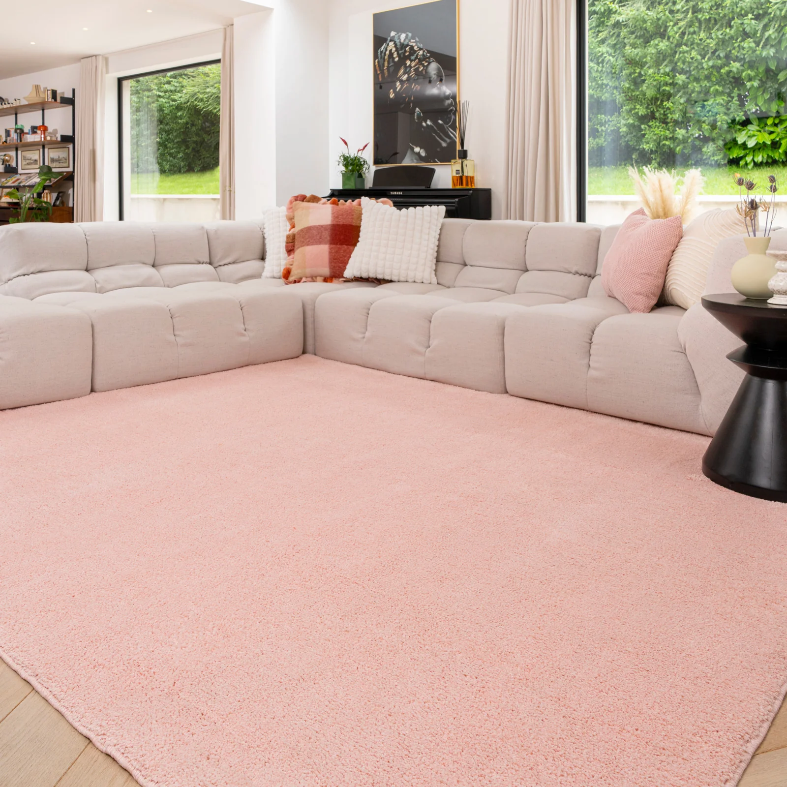 Soft Washable Blush Pink Shaggy Rug - Image 2