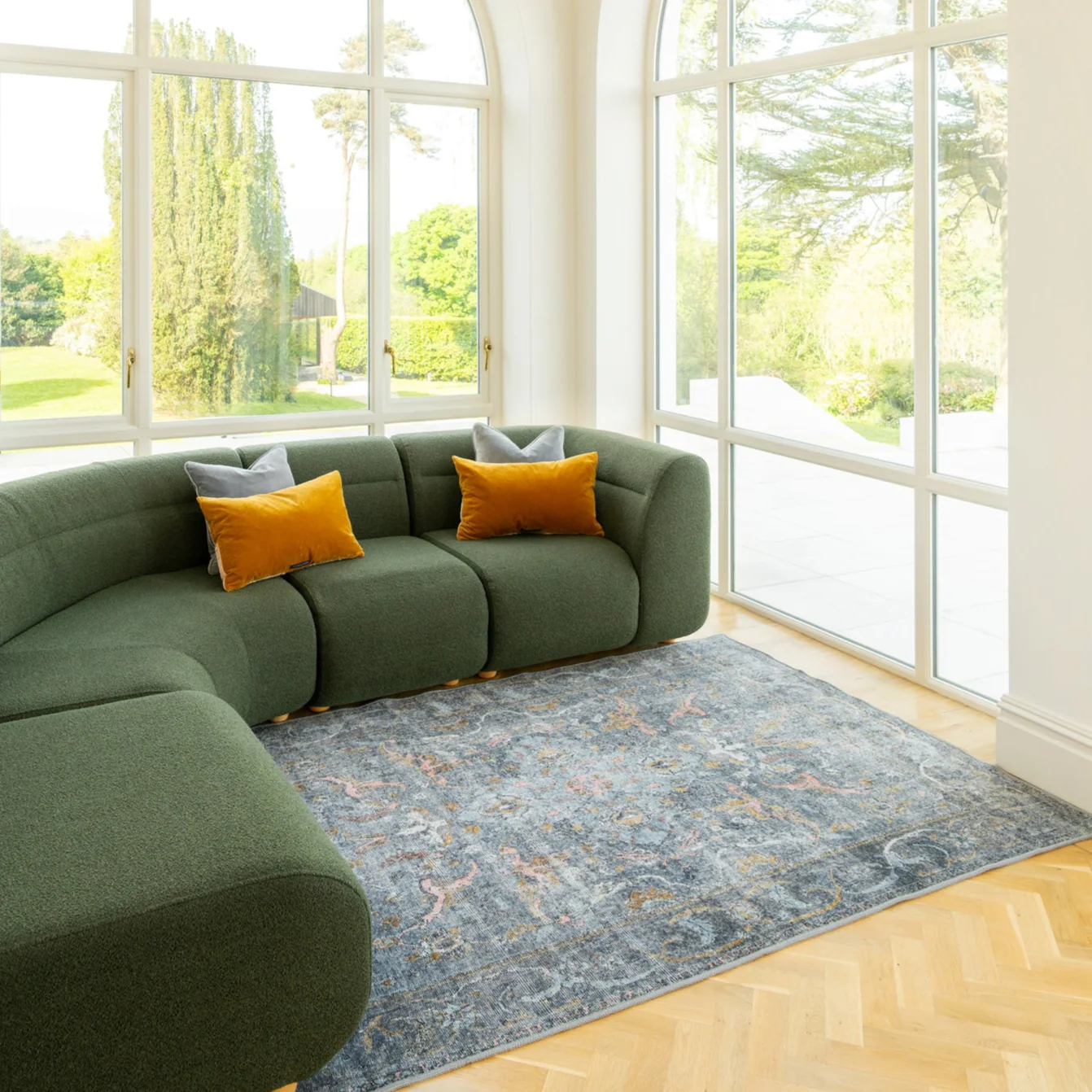 Soft Washable Blue Boho Rug - Clara - Image 5