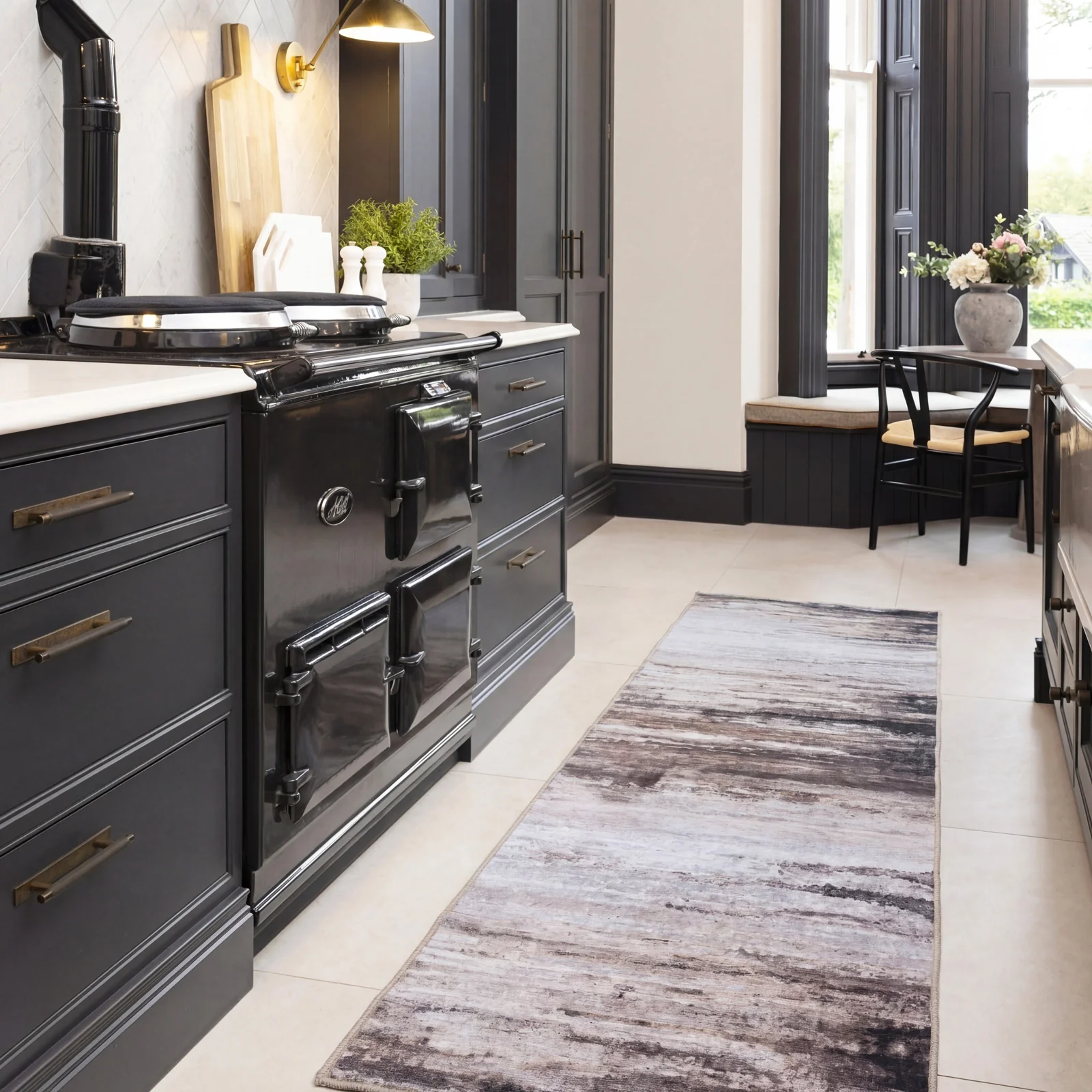 Soft Washable Brown Abstract Rug - Taron - Image 6