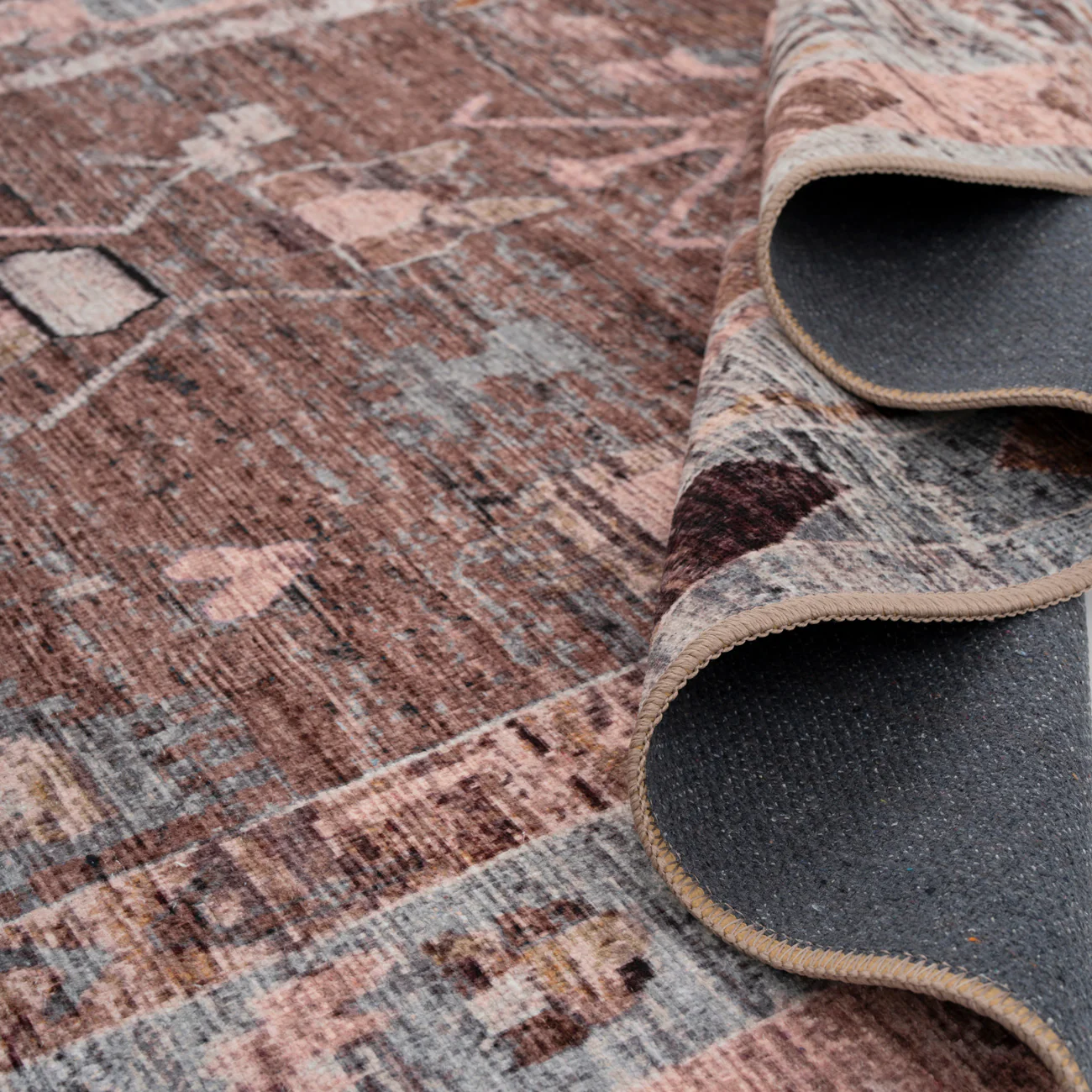 Soft Washable Brown Aztec Runner - Sybil - Image 5