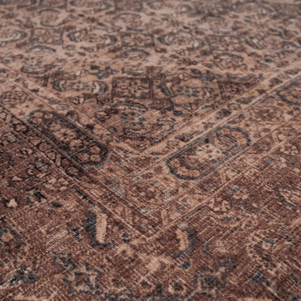 Soft Washable Brown Traditional Runner - Mabel - Image 7