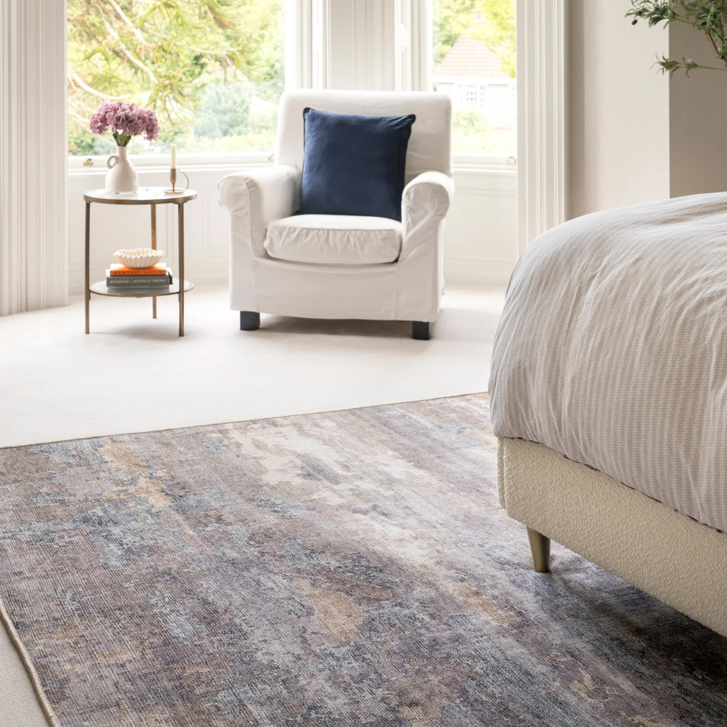 Soft Washable Brushed Gold Rug - Millie - Image 5