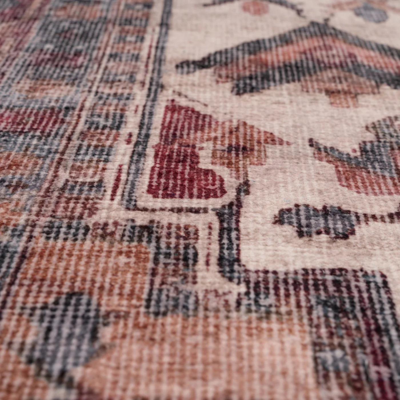 Soft Washable Traditional Burgundy Runner - Rubyana - Image 4