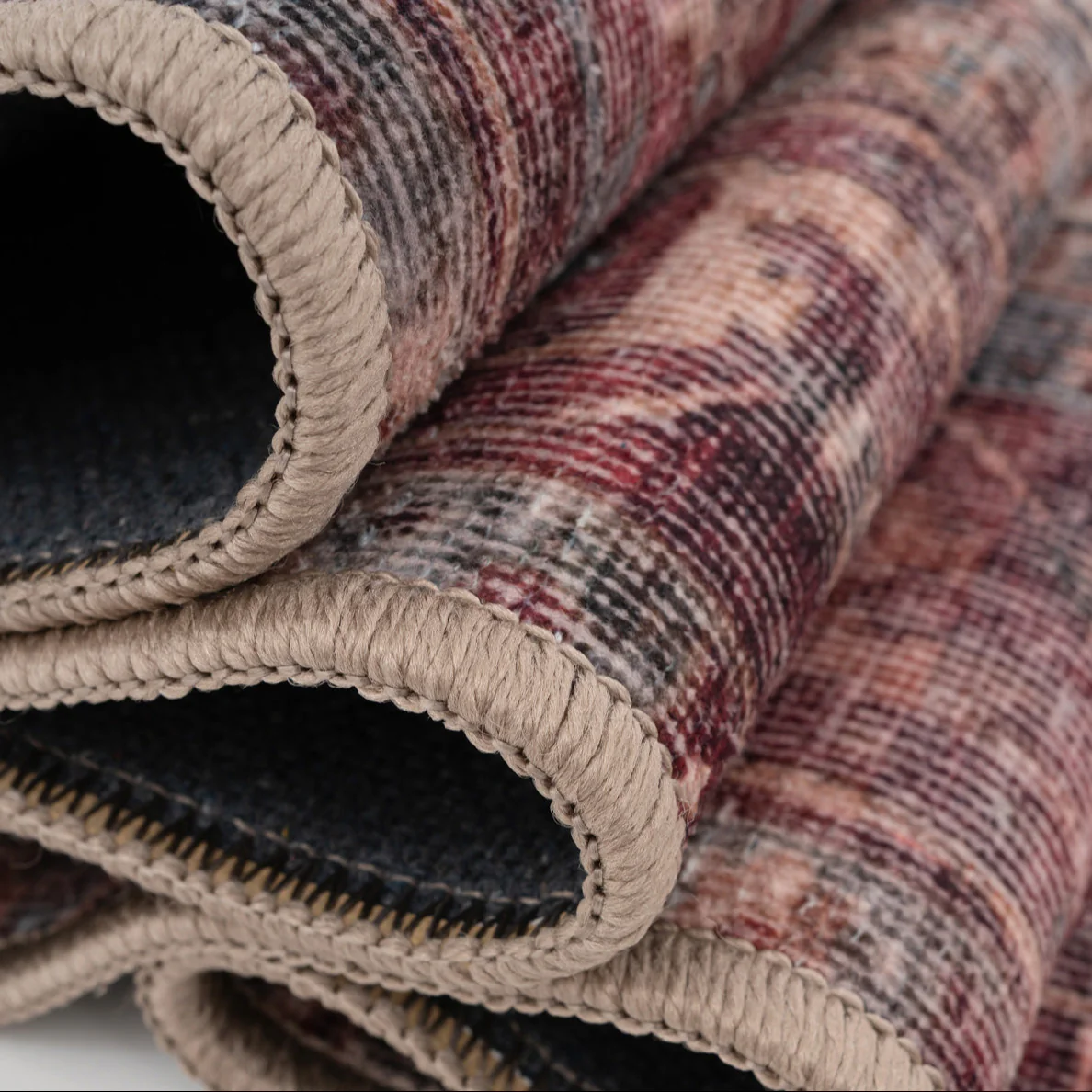 Soft Washable Traditional Burgundy Runner - Rubyana - Image 3