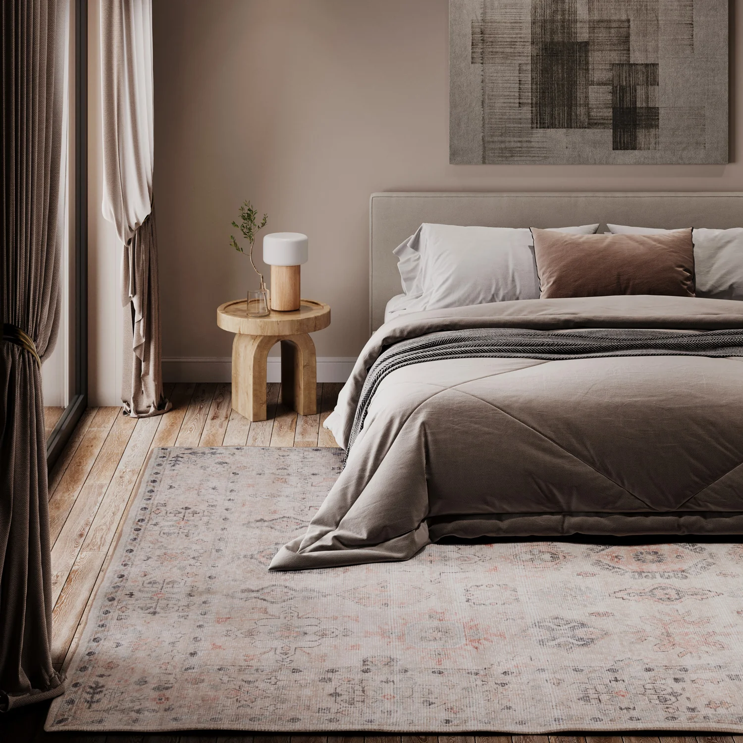 Soft Washable Cream Distressed Rug - Elnora - Image 6