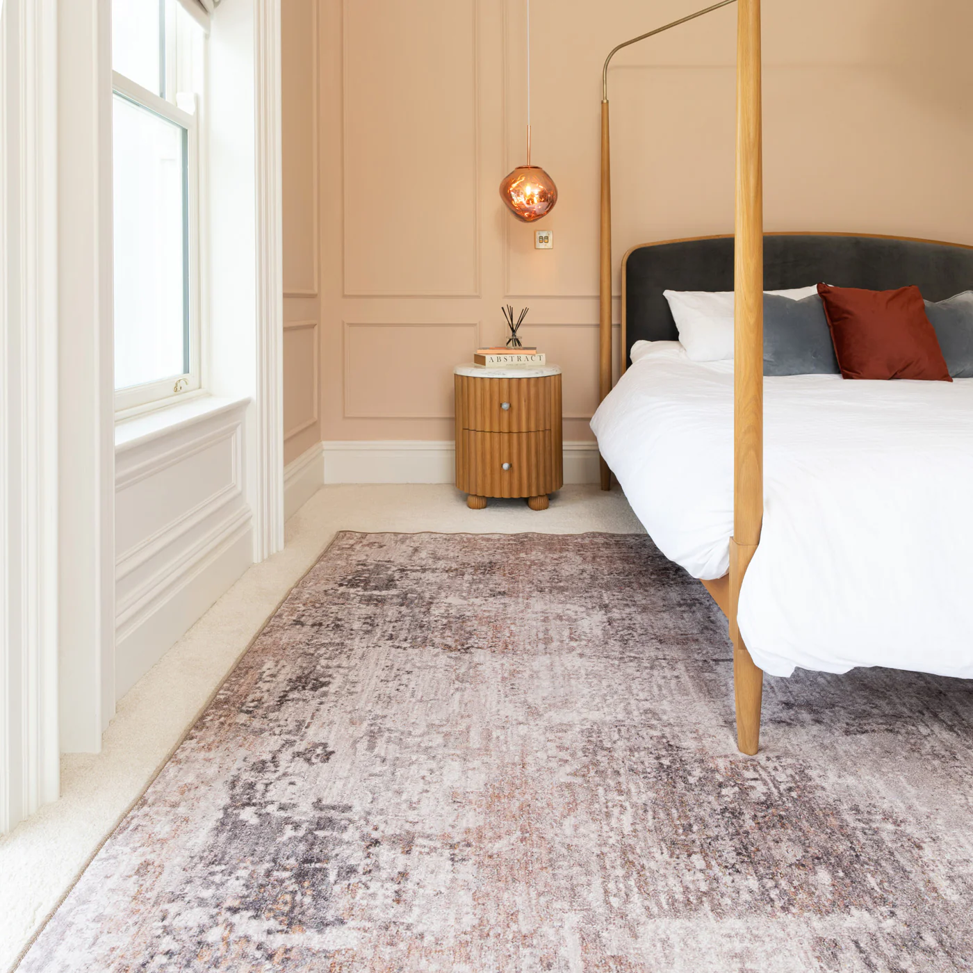 Soft Washable Distressed Greige Rug - Ernest - Image 2