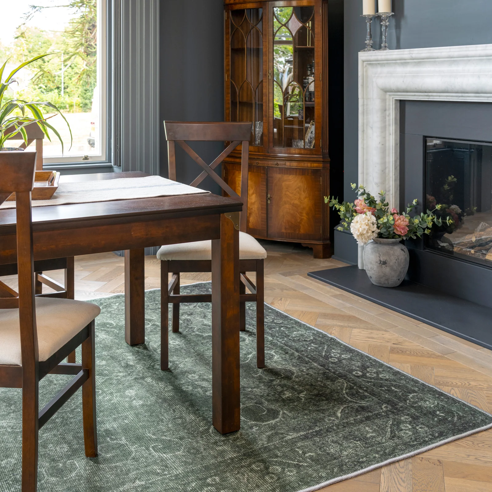Soft Washable Green Medallion Rug - Maisie - Image 4