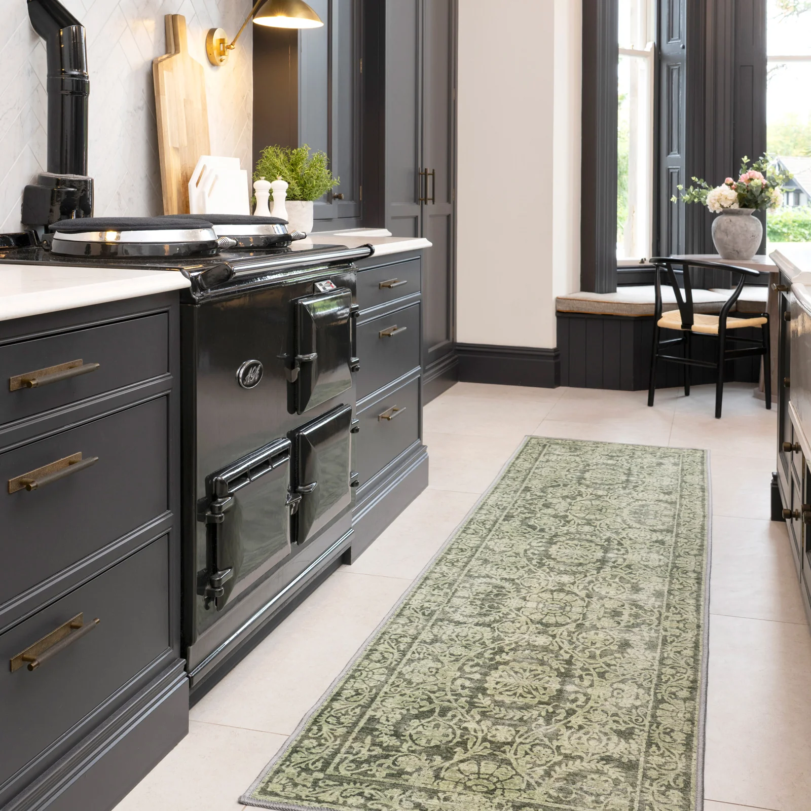 Soft Washable Green Motif Rug - Pippa - Image 7