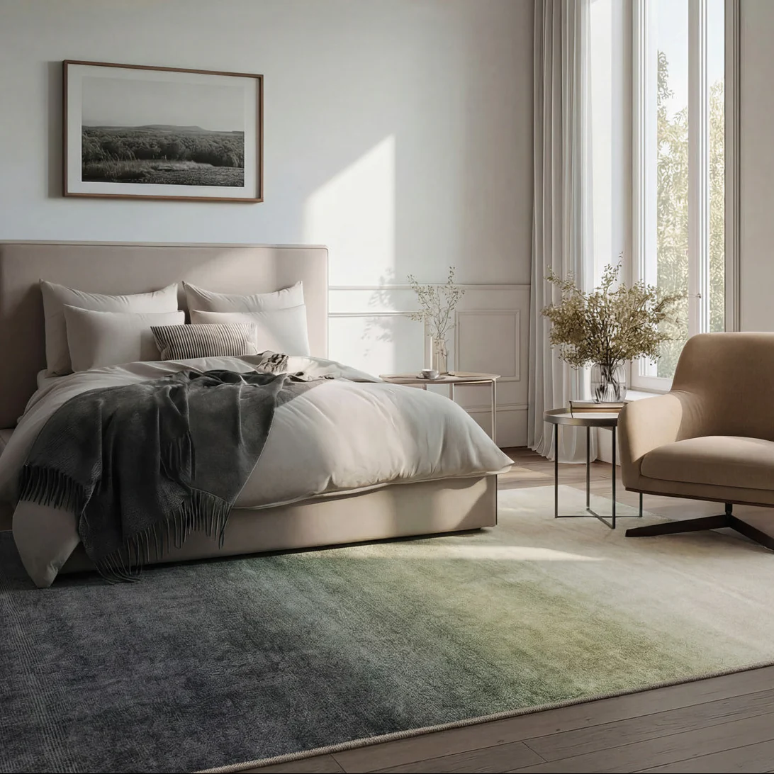 Soft Washable Green Ombre Rug - Gem - Image 2