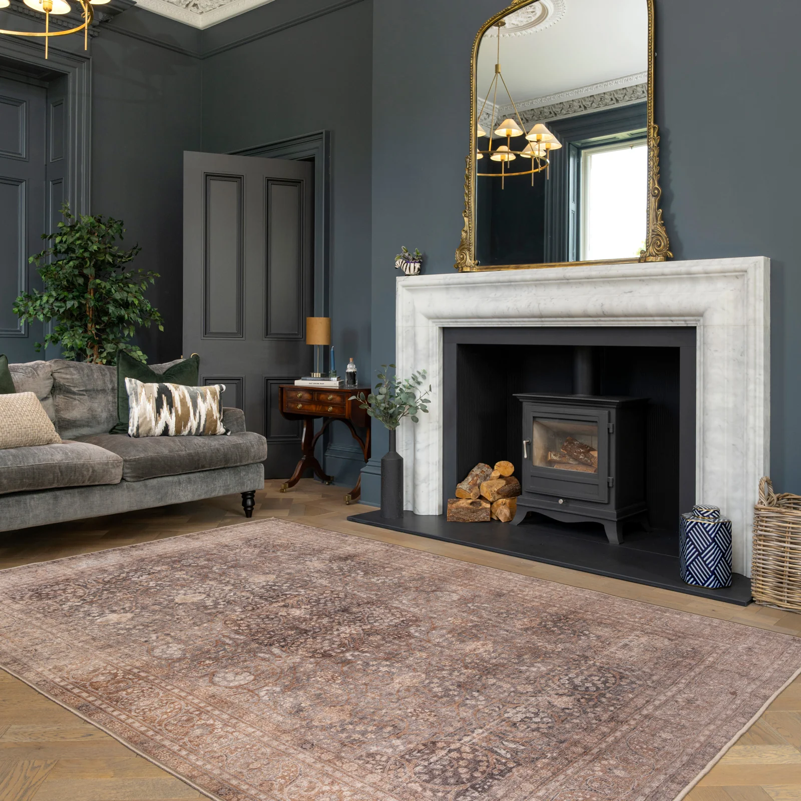 Soft Washable Heritage Brown Rug - Winnie - Image 2
