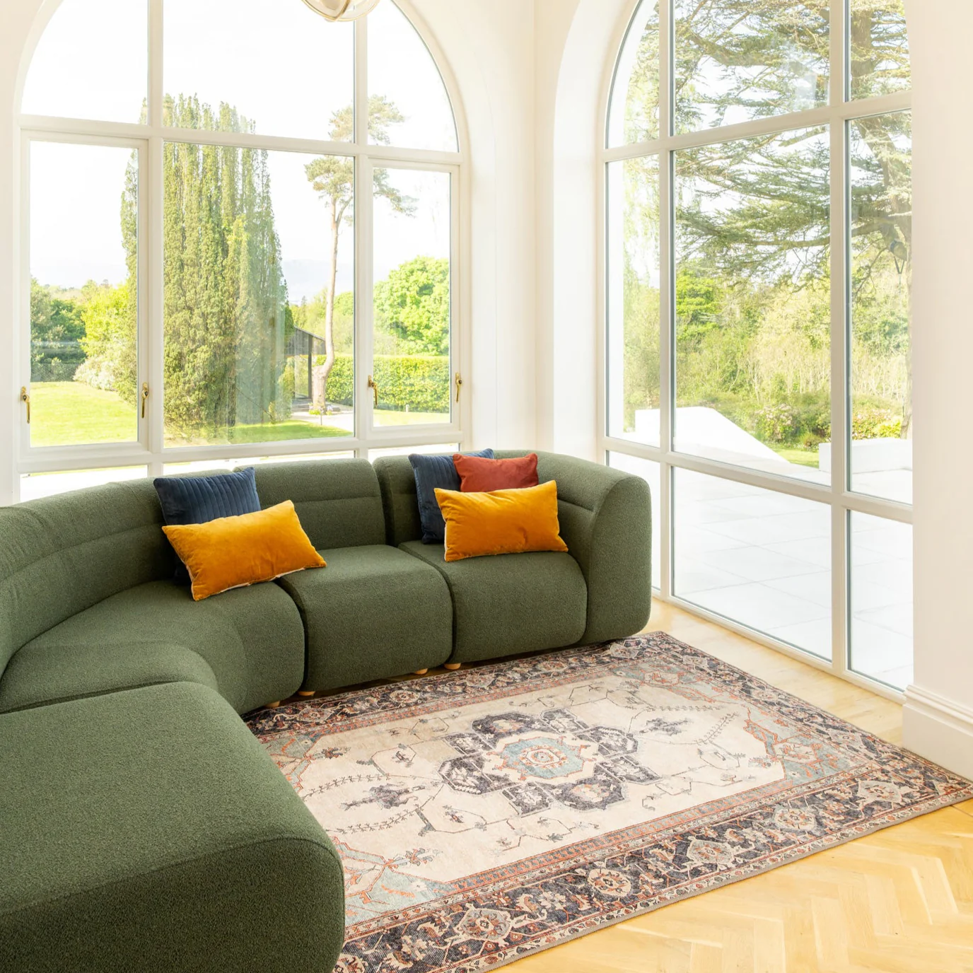 Soft Washable Blue Heritage Rug - Hazel - Image 4