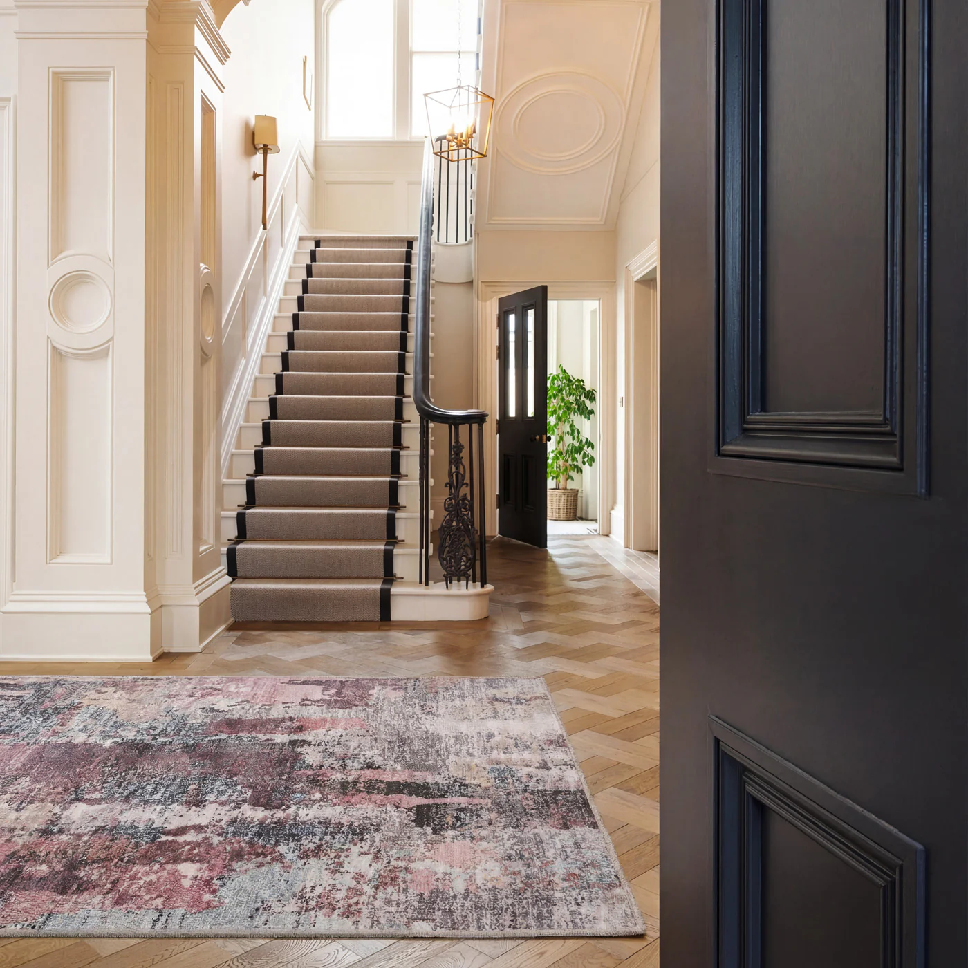 Soft Washable Multicolour Blush Rug - Rosa - Image 2