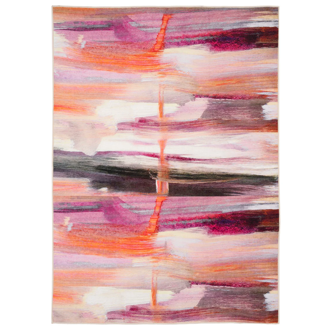 Soft Washable Pink Modern Art Rug - Festival
