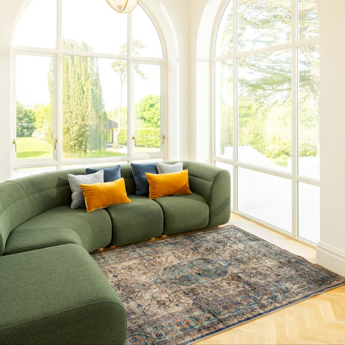 Soft Washable Blue Regency Rug - Dorothea - Image 4