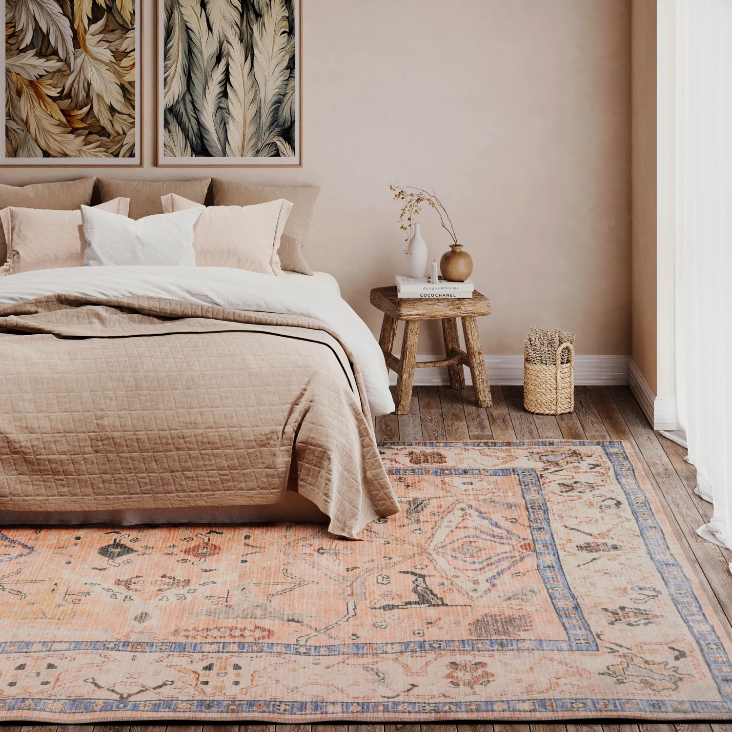 Soft Washable Multicolour Vintage Rug - Amelia - Image 6