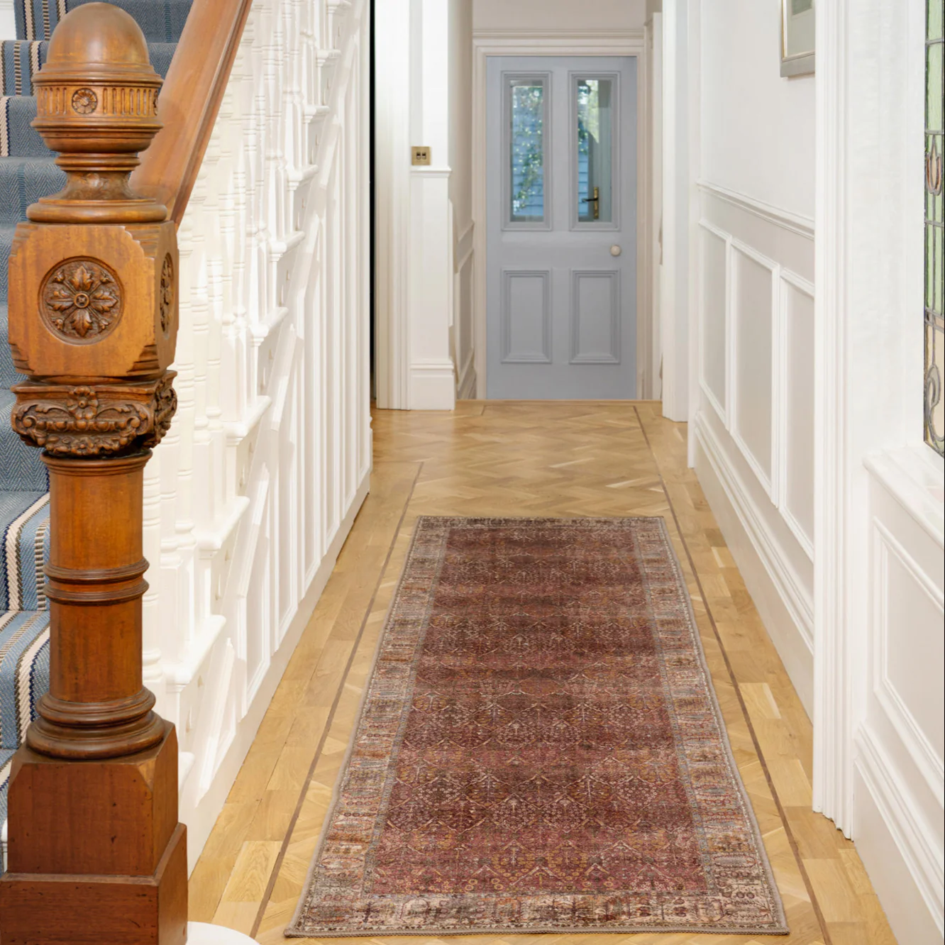 Soft Washable Red Vintage Runner - Violet - Image 3