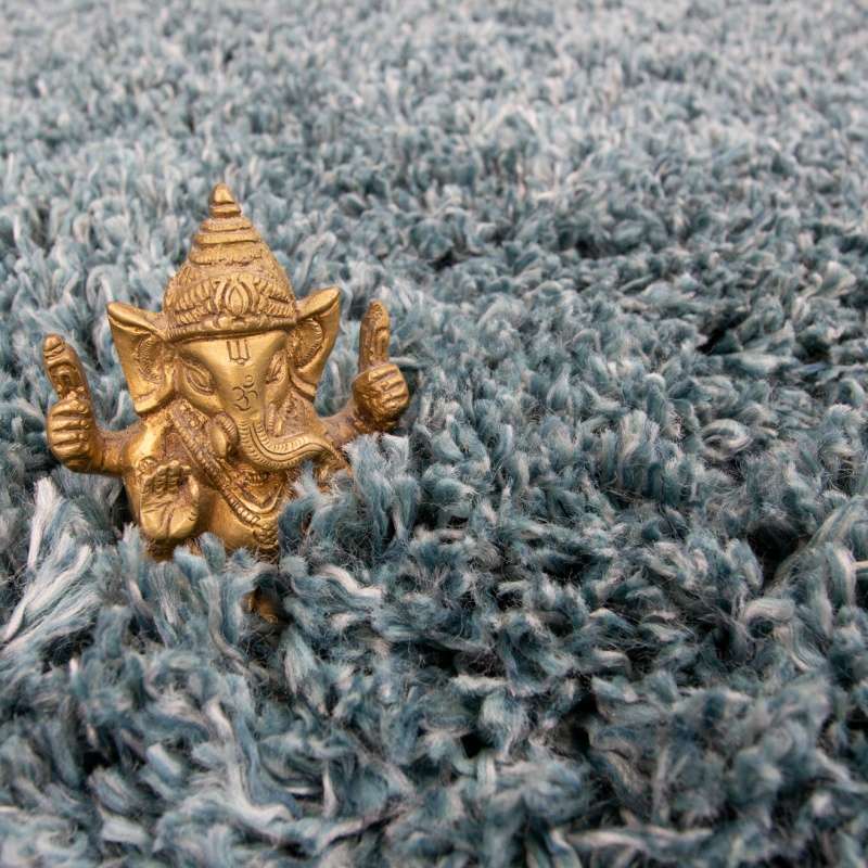 Soft Everyday Blue Shaggy Runner Rug - Image 4