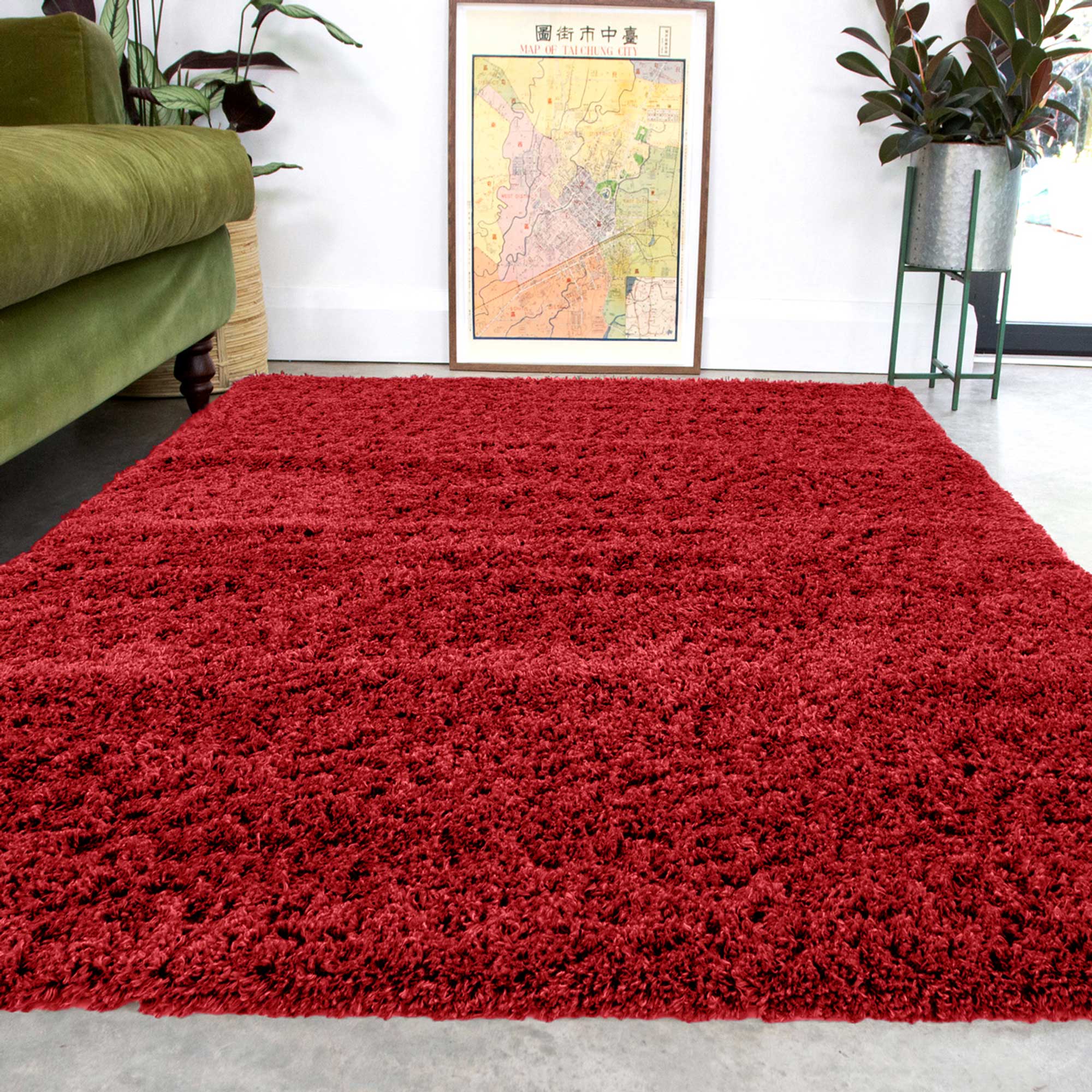 Soft Everyday Wine Shaggy Rug - Aspen