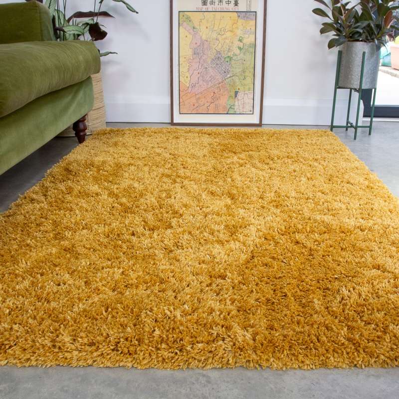 Soft Everyday Yellow Shaggy Runner Rug - Image 6