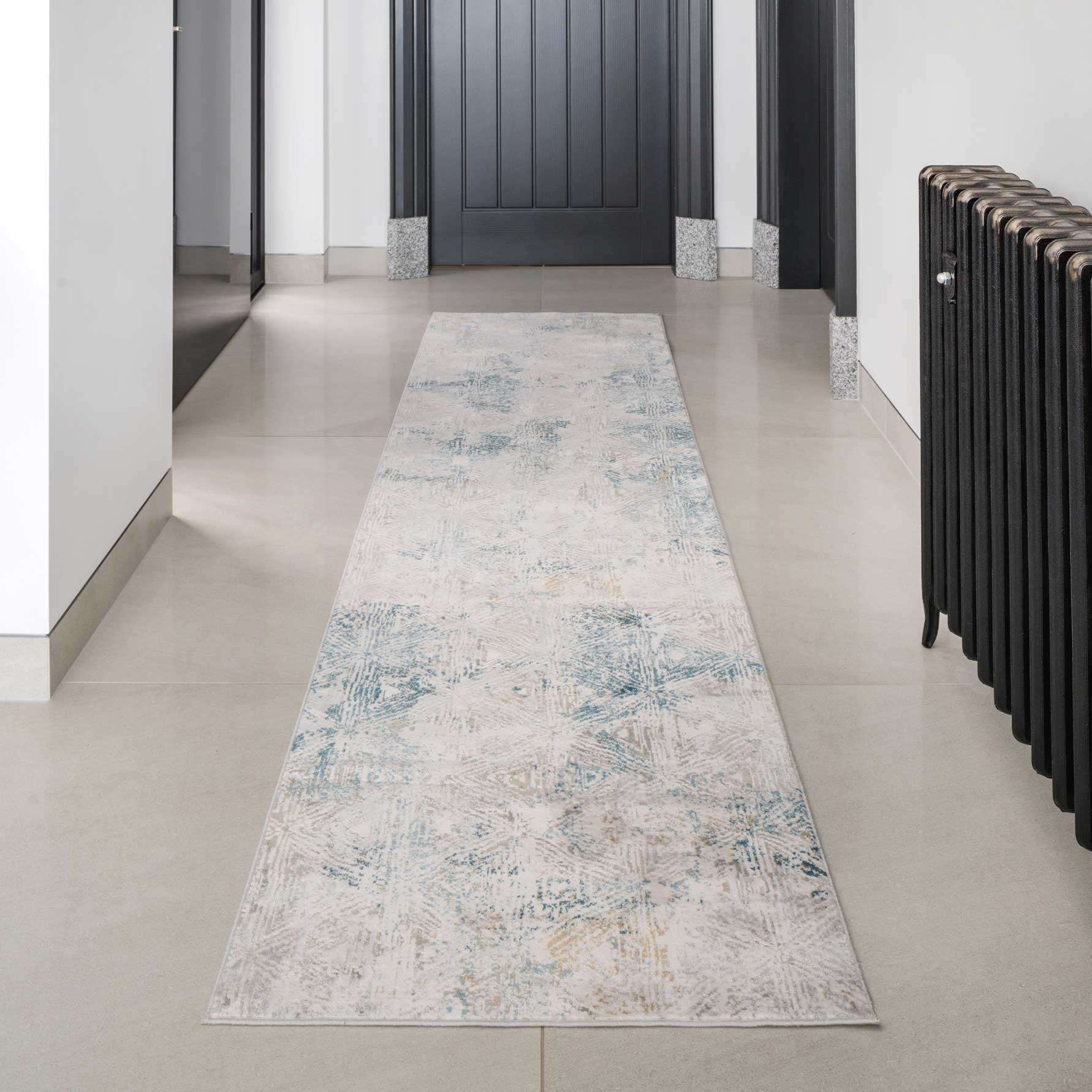 Teal Blue Cloudscape Hallway Runner Rug - Image 2