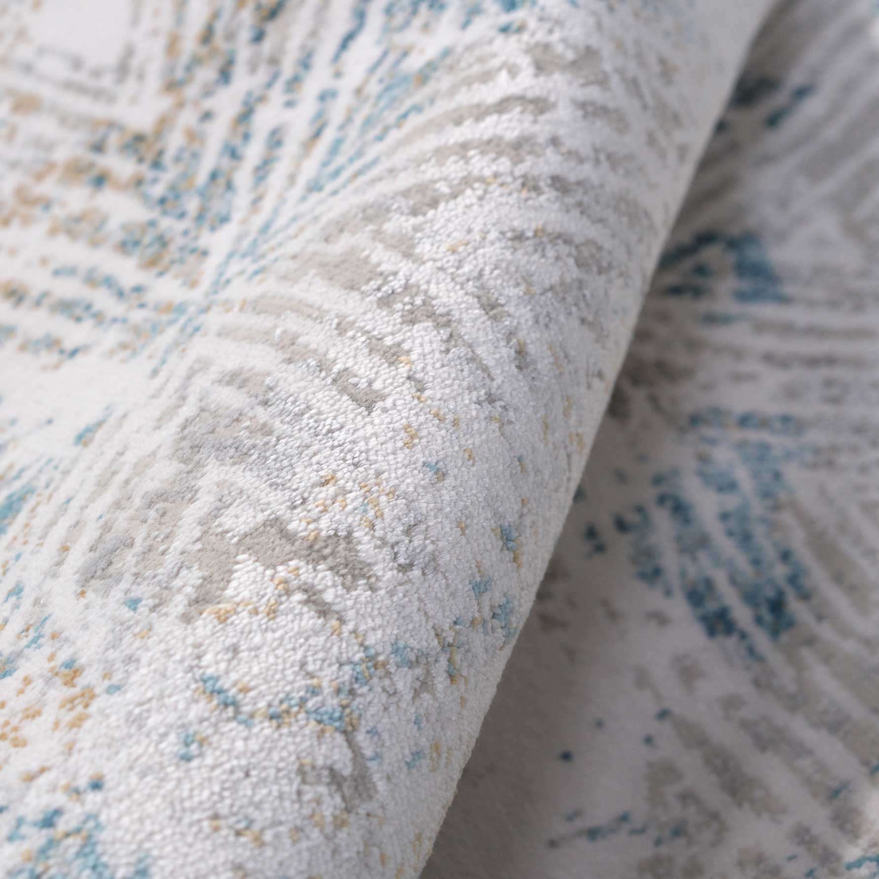 Teal Blue Cloudscape Living Room Rug - Times - Image 5