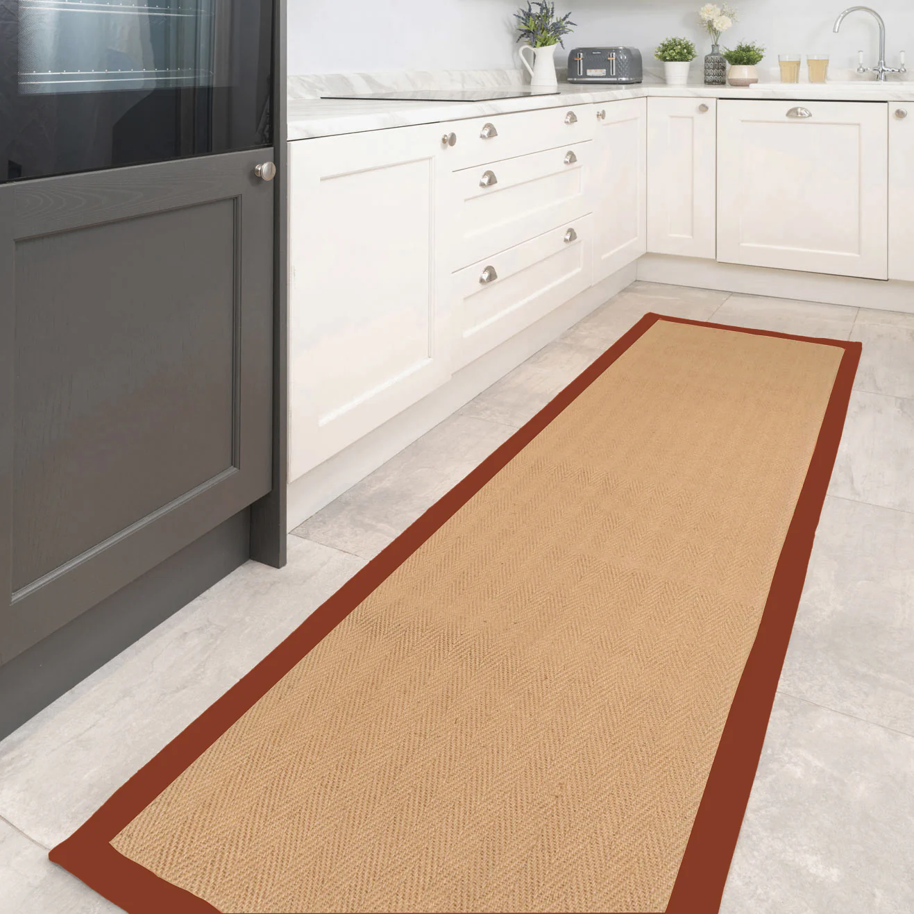 Terracotta Border Jute Runner Rug - Juliette Rust - Image 8