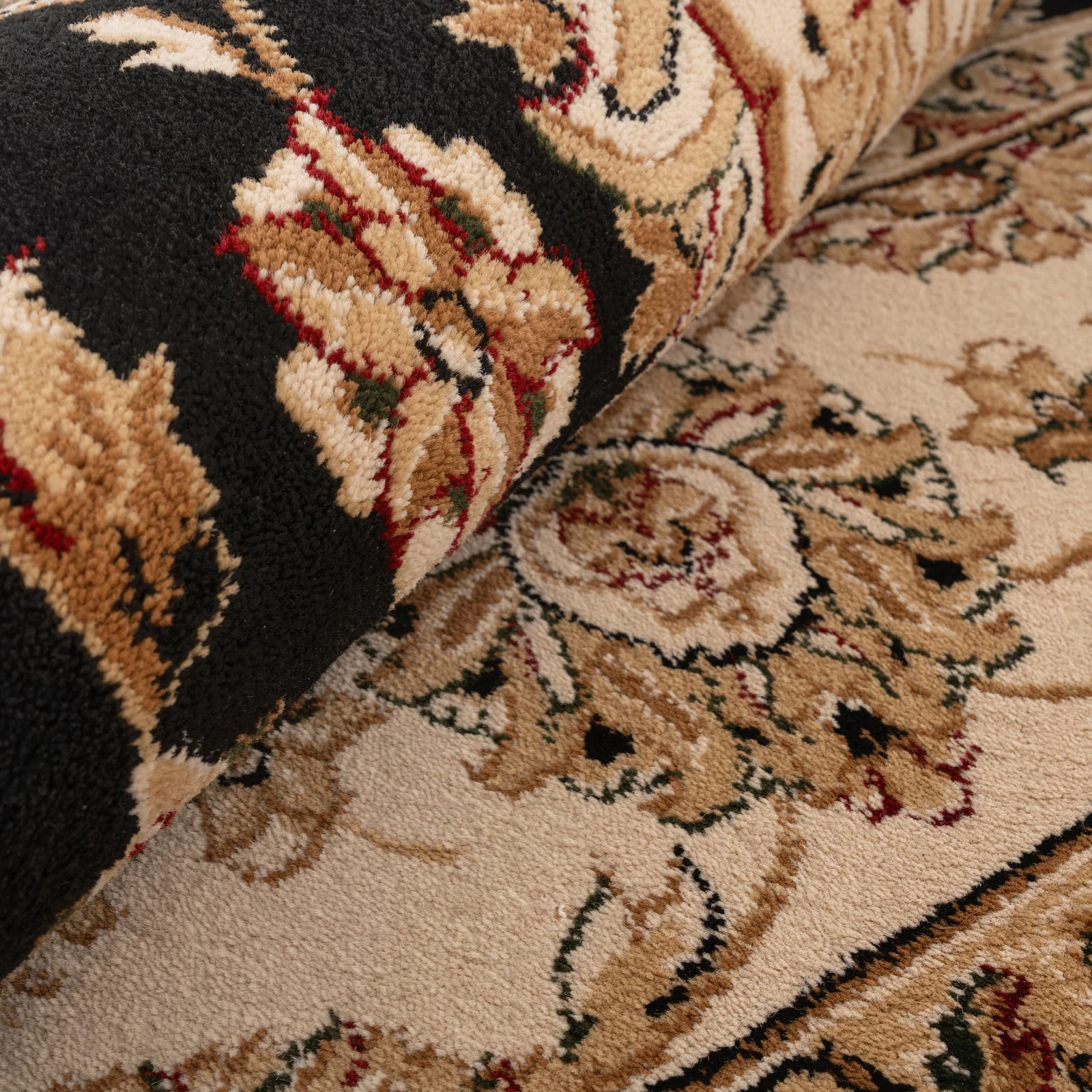 Traditional Black Floral Rug - Malaki - Image 2