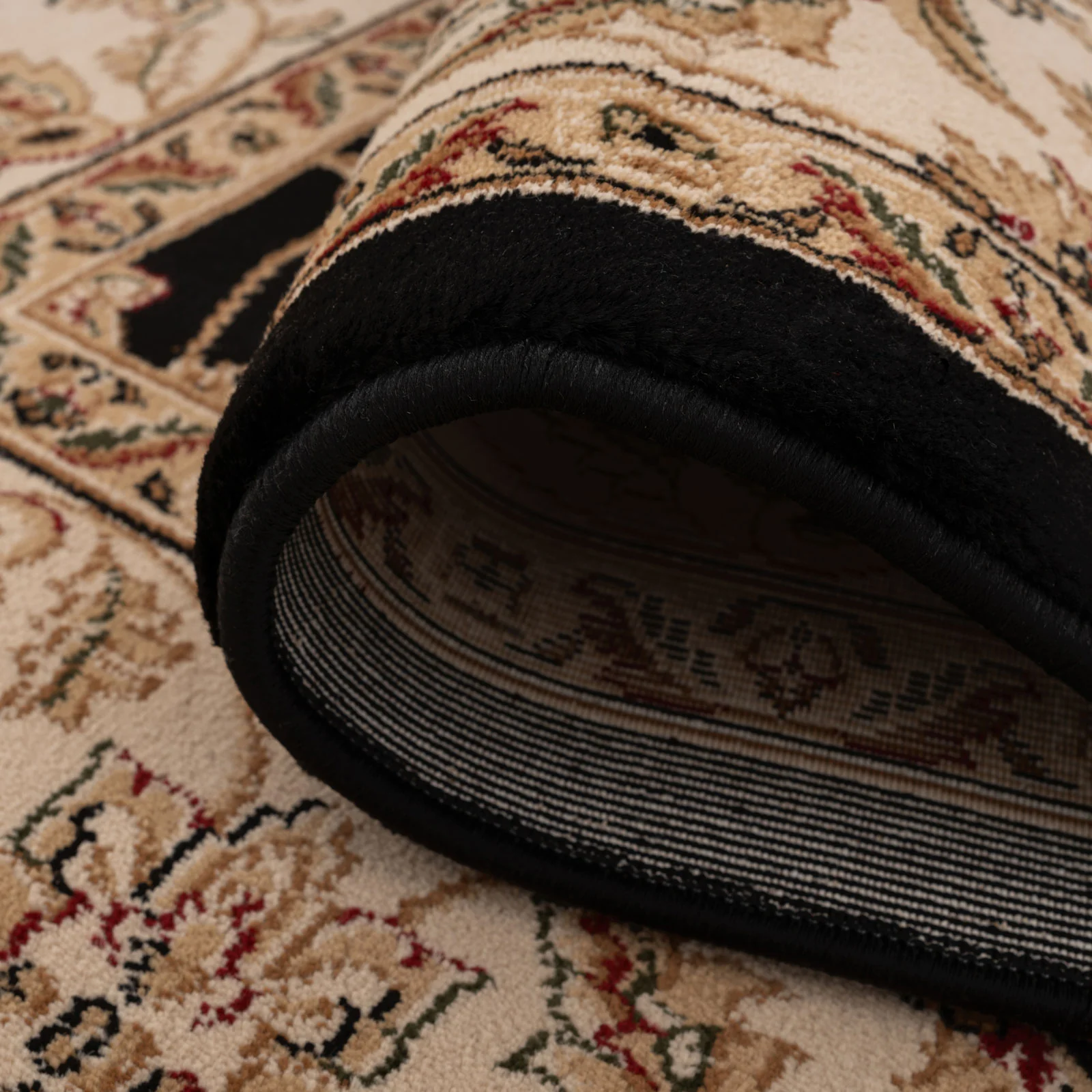 Traditional Black Floral Rug - Malaki - Image 6