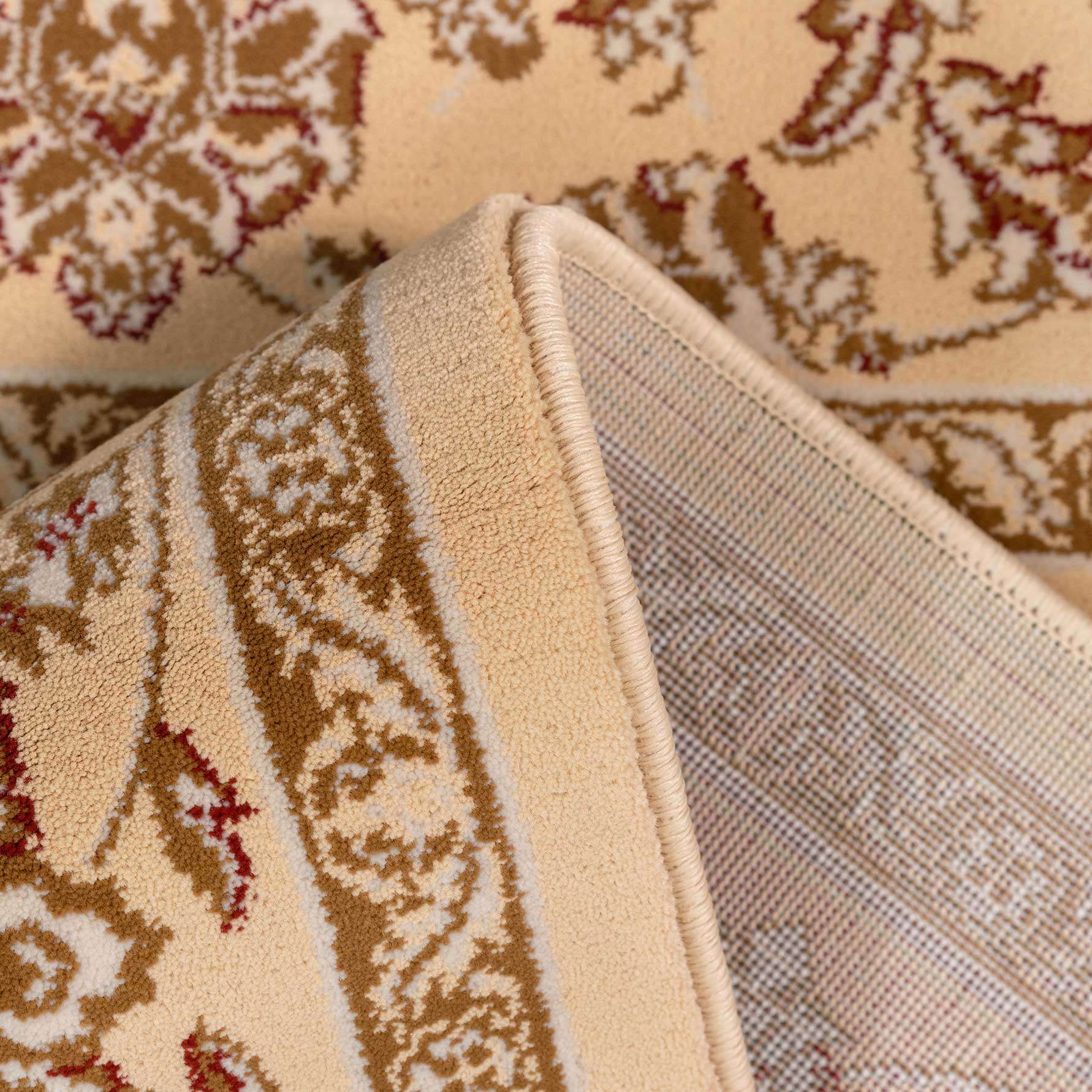 Traditional Cream Motif Round Rug - Image 6