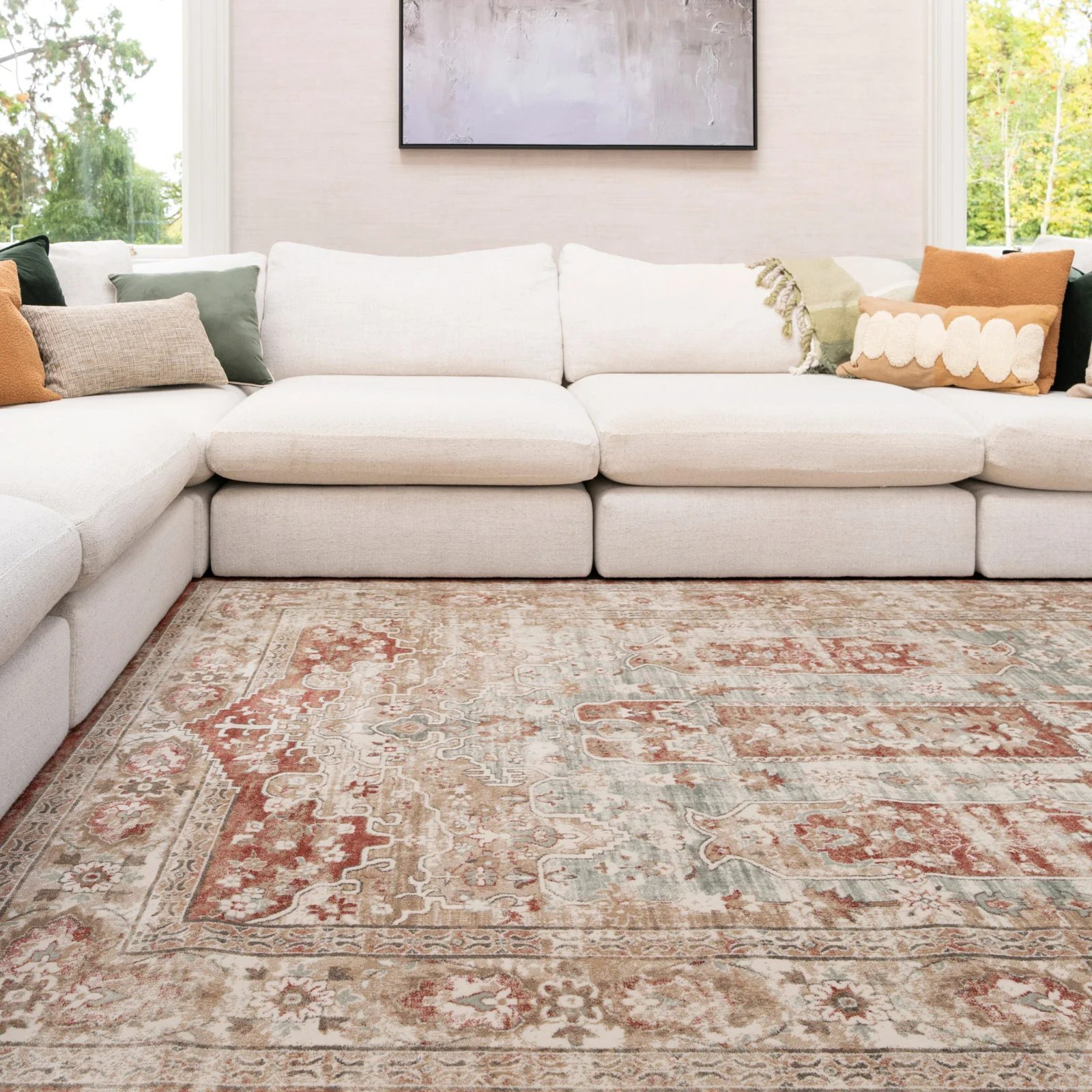 Traditional Plush Terracotta Rug - Selma - Image 2