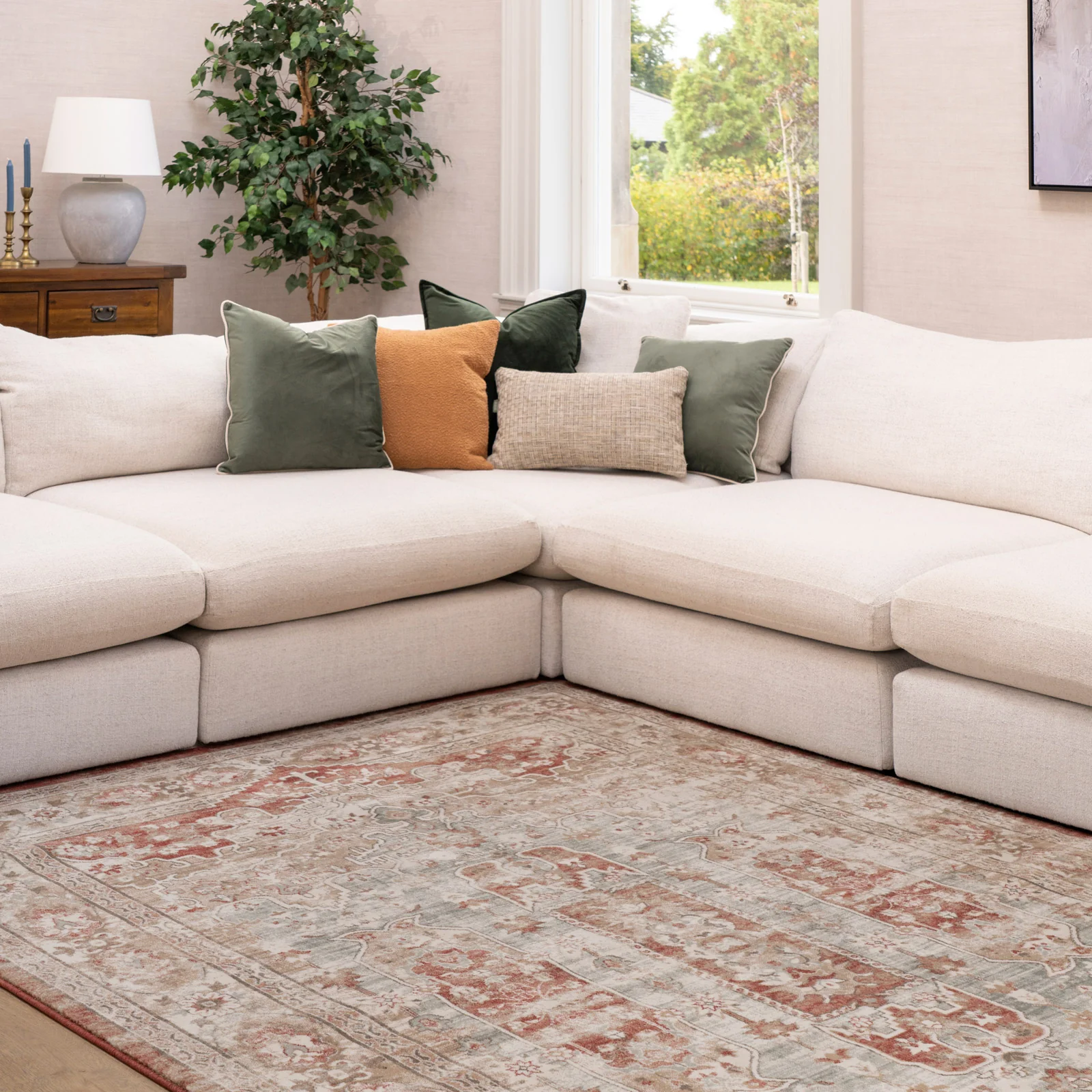 Traditional Plush Terracotta Rug - Selma - Image 4