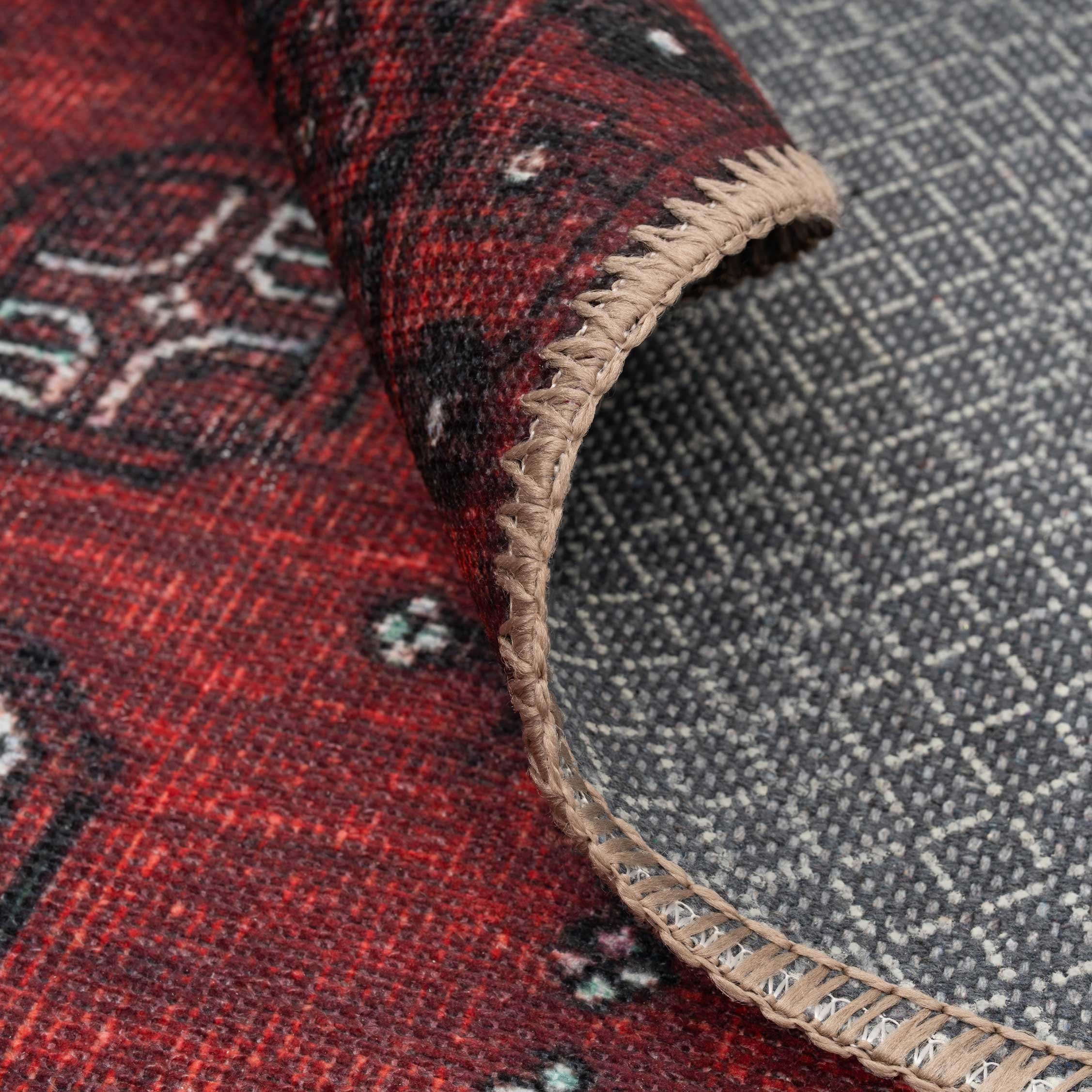 Flatwoven Washable Traditional Red Oriental Rug - Bannon - Image 7