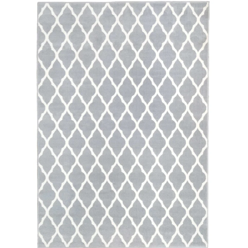 Trellis Silver Grey Durable Rug - Milan - Image 3