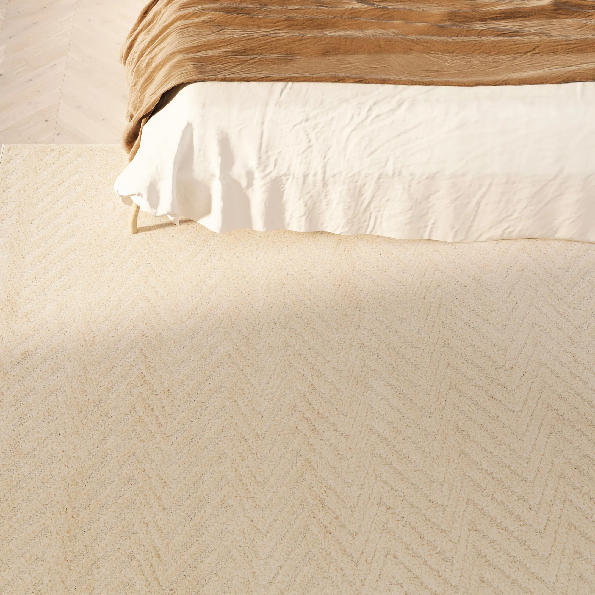 Warm White Chevron Rug - Sula - Image 3