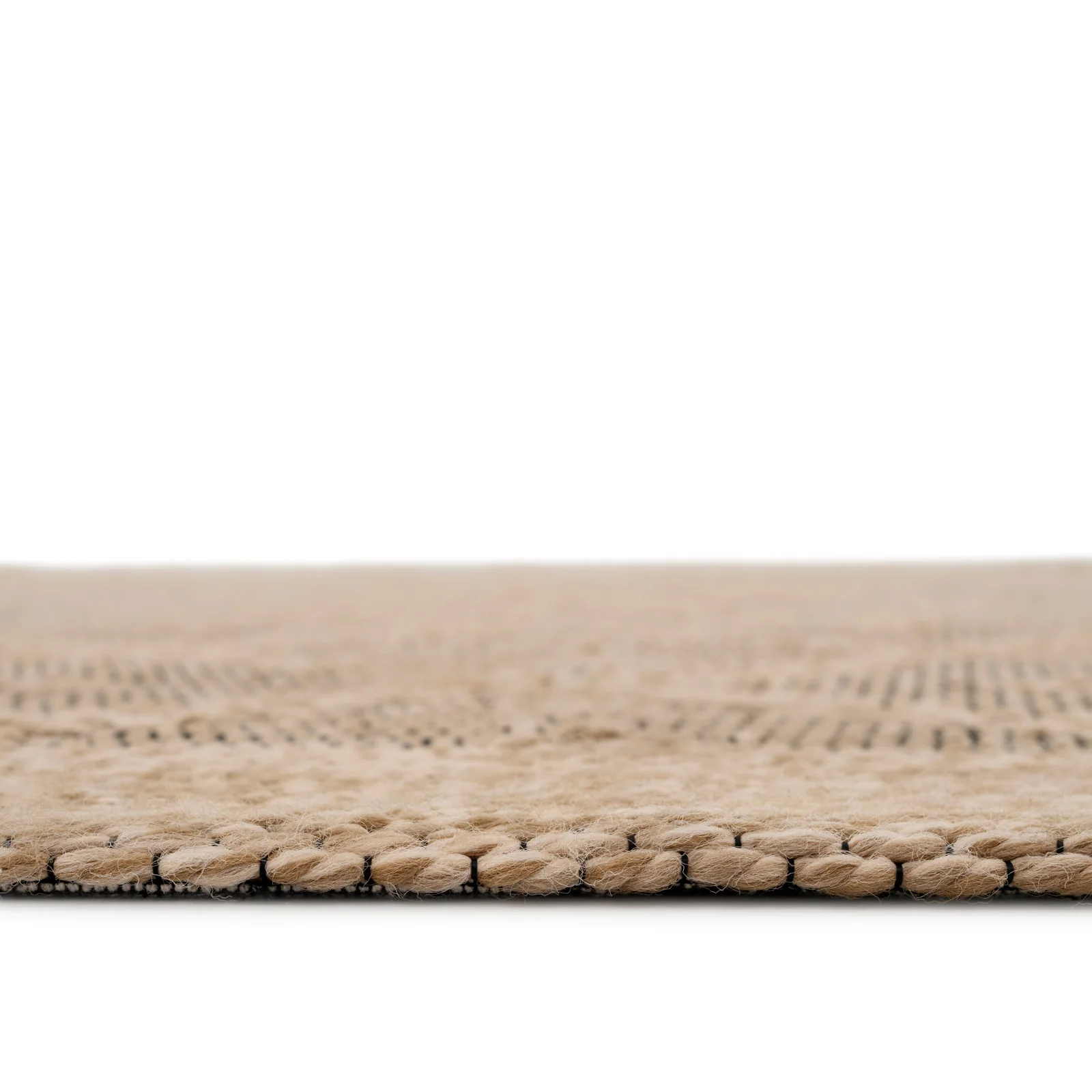 Washable Beige Diamond Jute Style Rug - Thea - Image 7