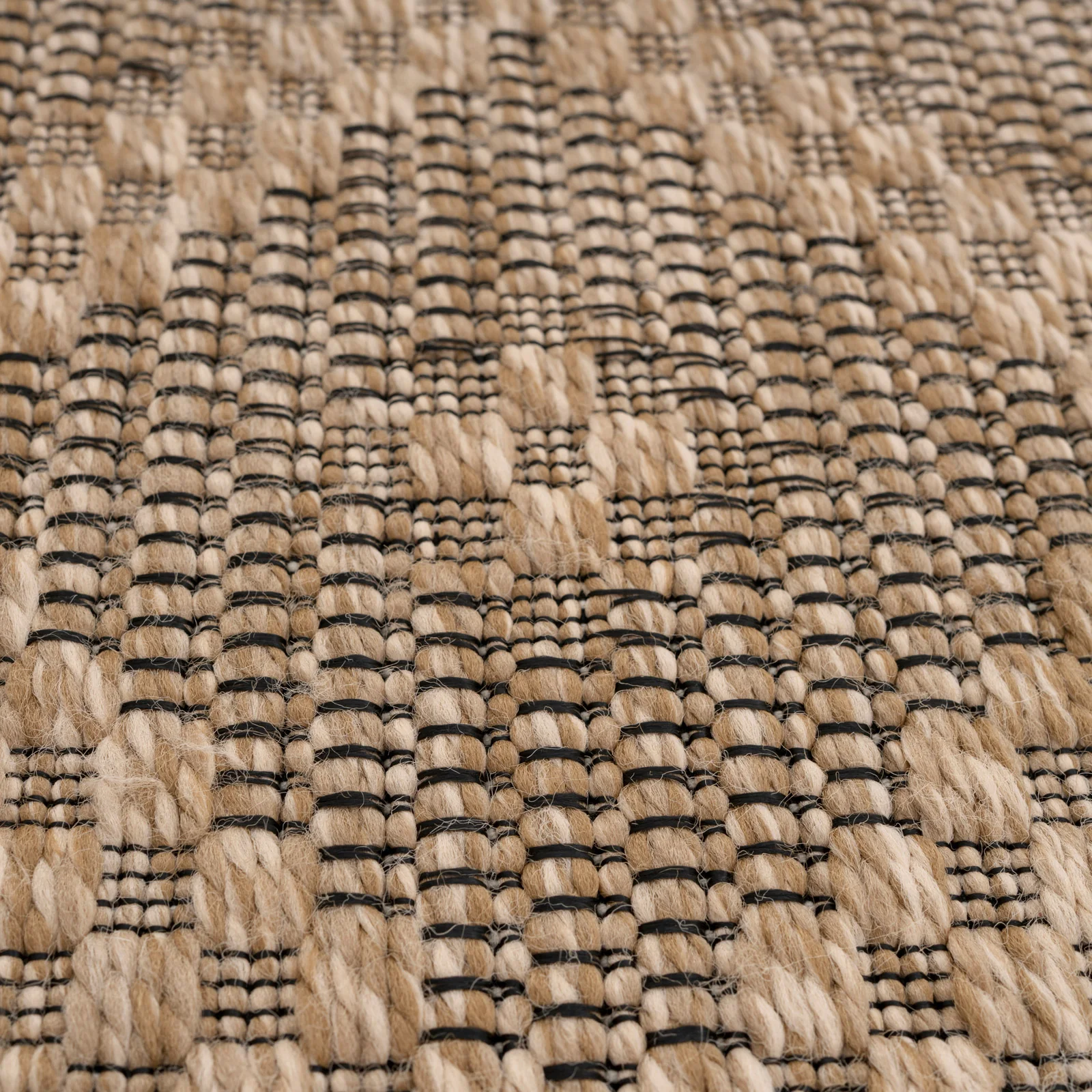 Washable Beige Diamond Jute Style Rug - Thea - Image 8
