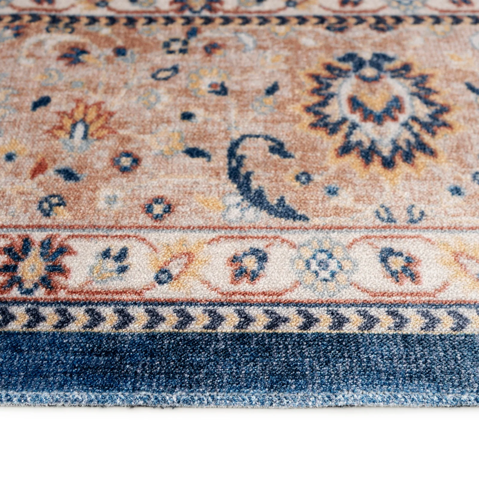 Washable Blue Persian Style Mat - Leela - Image 3