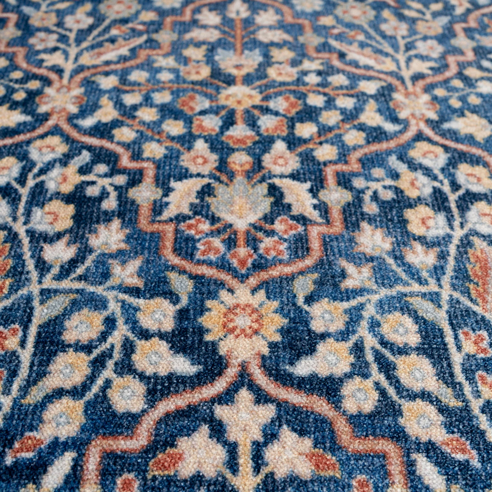 Washable Blue Persian Style Mat - Leela - Image 4